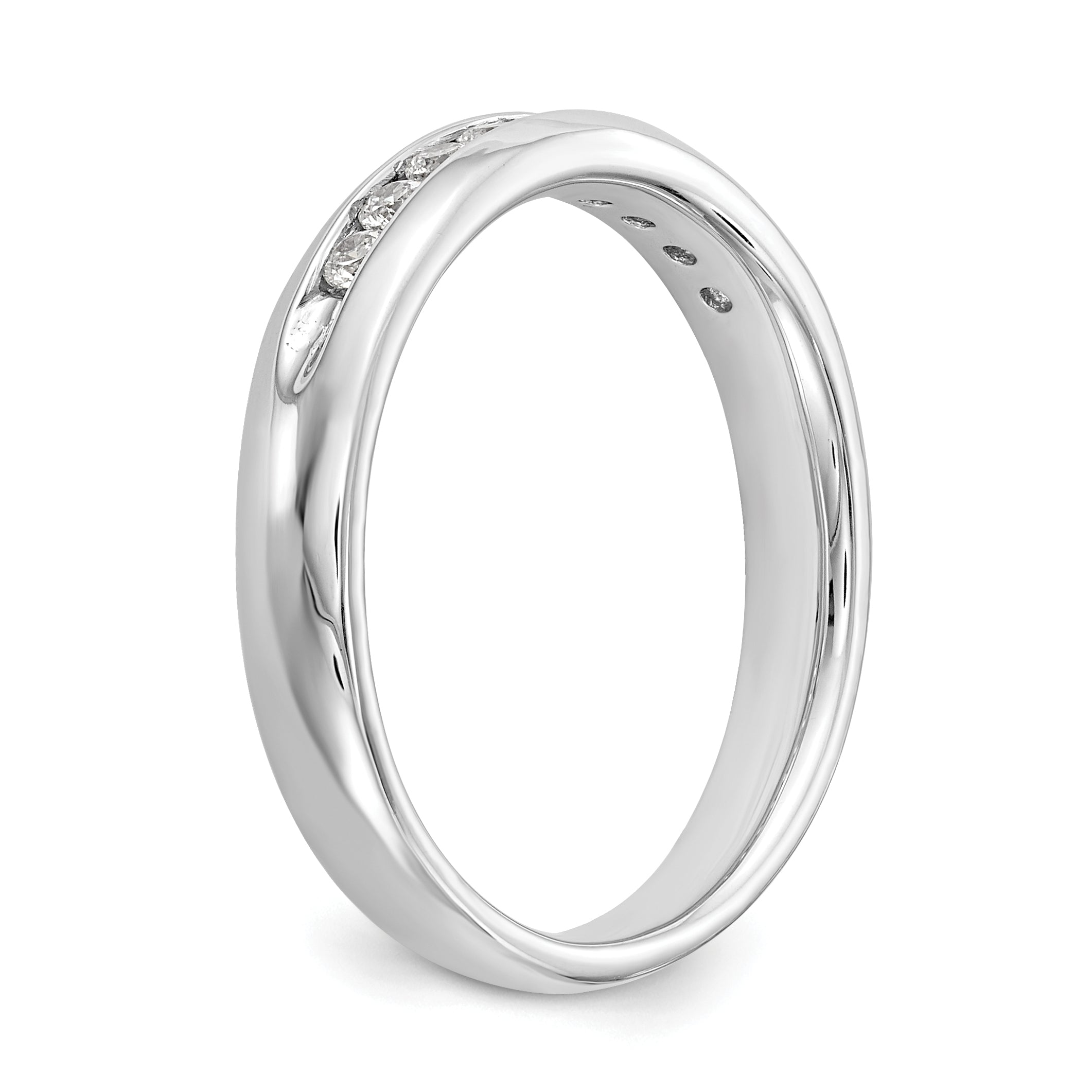 14k White Gold 1/5 carat Lab Grown Diamond VS/SI+ G+ Nine Stone Complete Fashion band