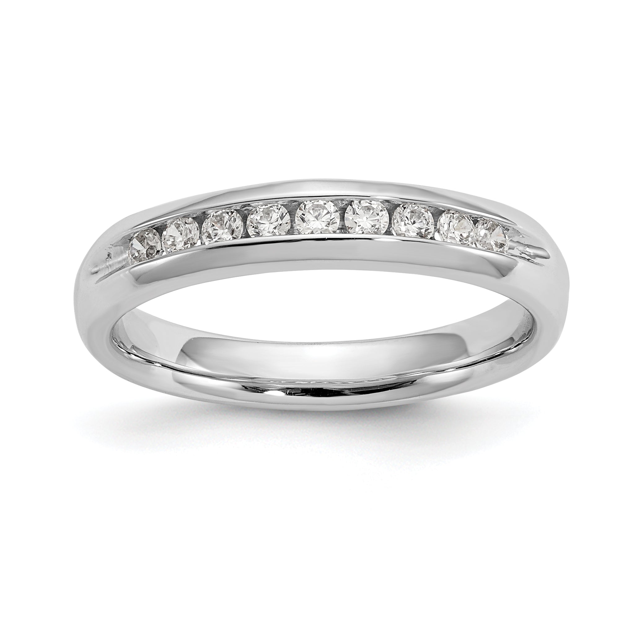 14k White Gold 1/5 carat Lab Grown Diamond VS/SI+ G+ Nine Stone Complete Fashion band Main image