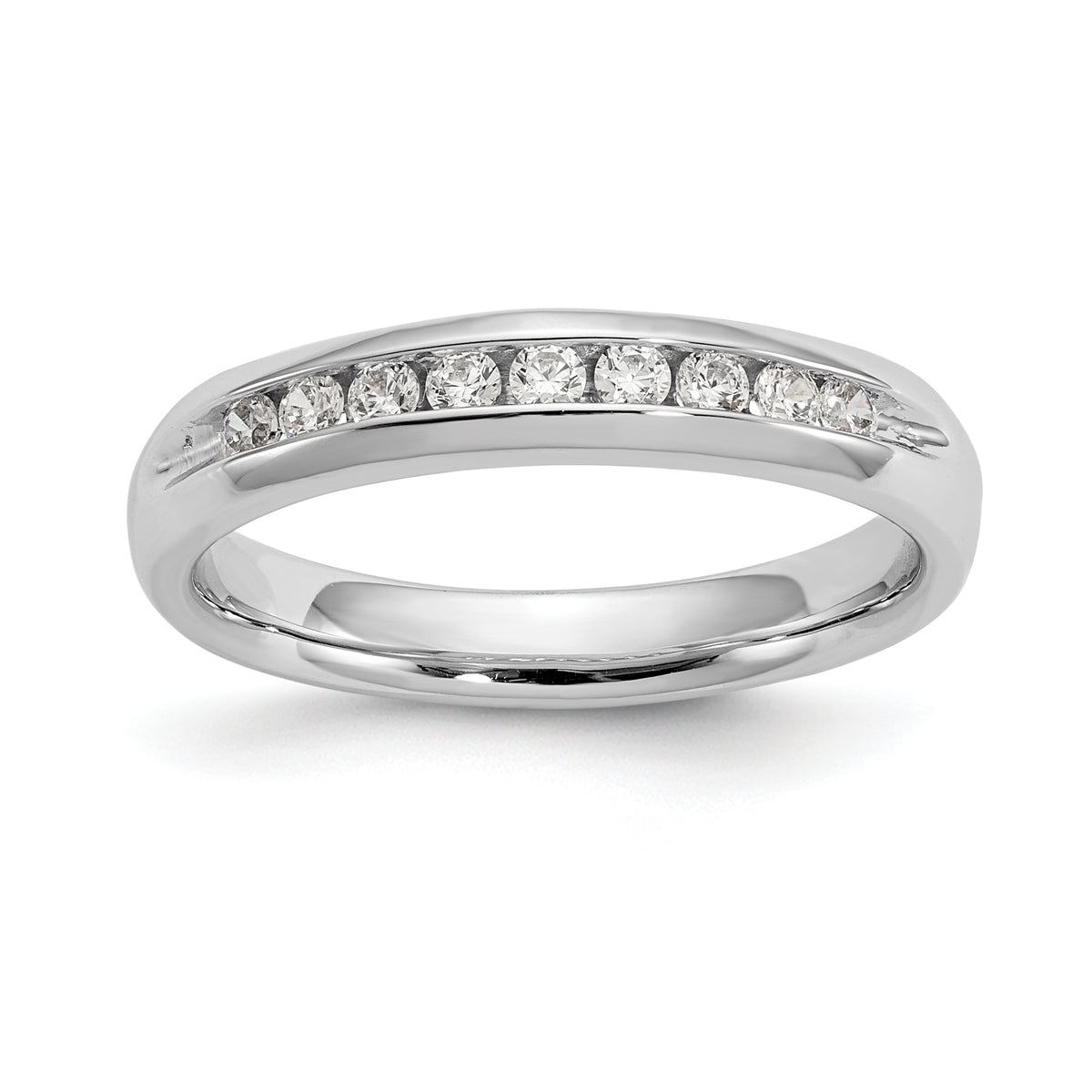 14k White Gold 1/5 carat Lab Grown Diamond VS/SI+ G+ Nine Stone Complete Fashion band