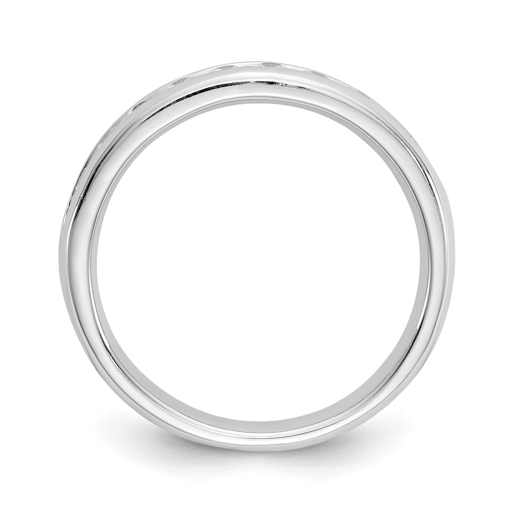 14k White Gold 3/8 carat Lab Grown Diamond VS/SI+ G+ Nine Stone Complete Fashion band