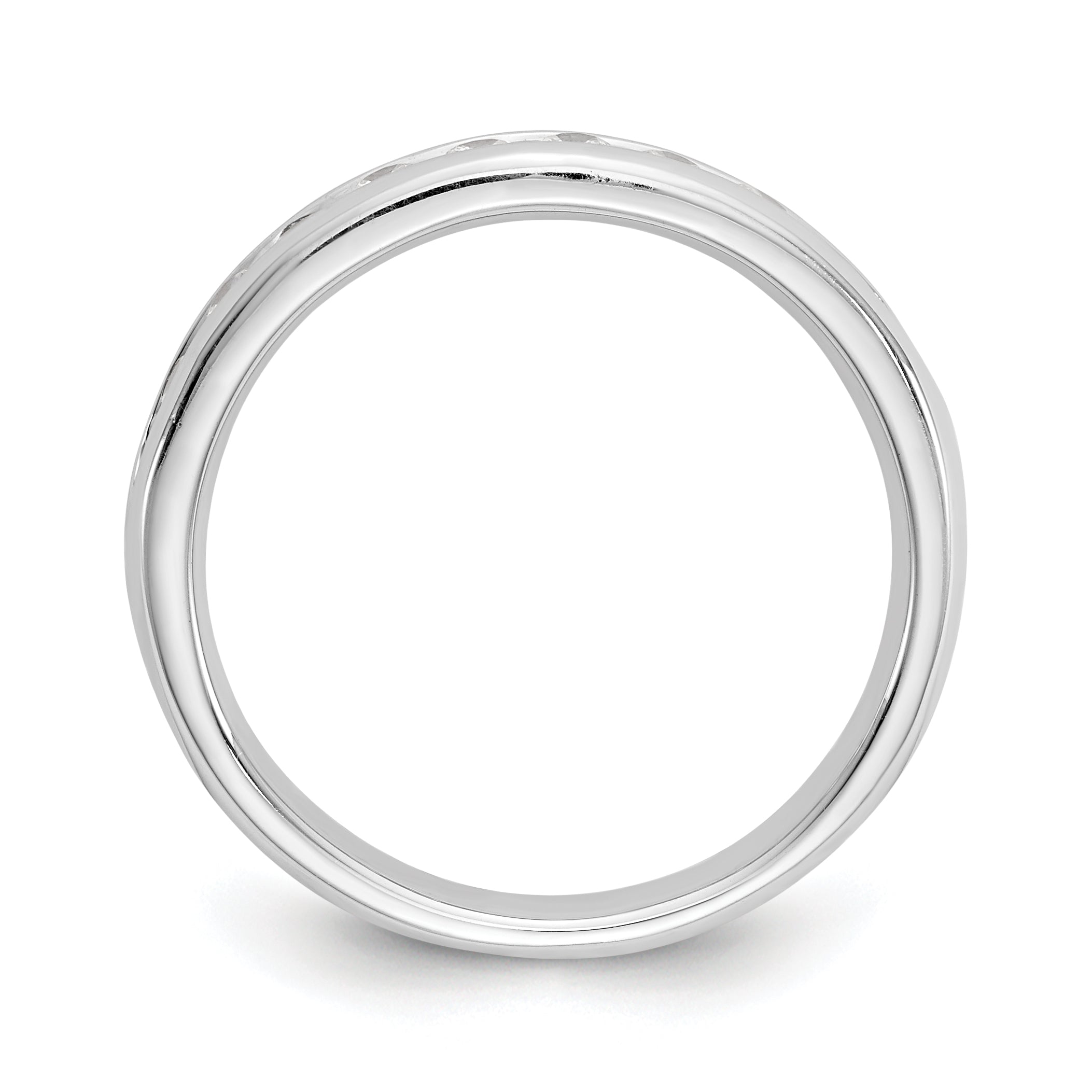 14k White Gold 3/8 carat Lab Grown Diamond VS/SI+ G+ Nine Stone Complete Fashion band
