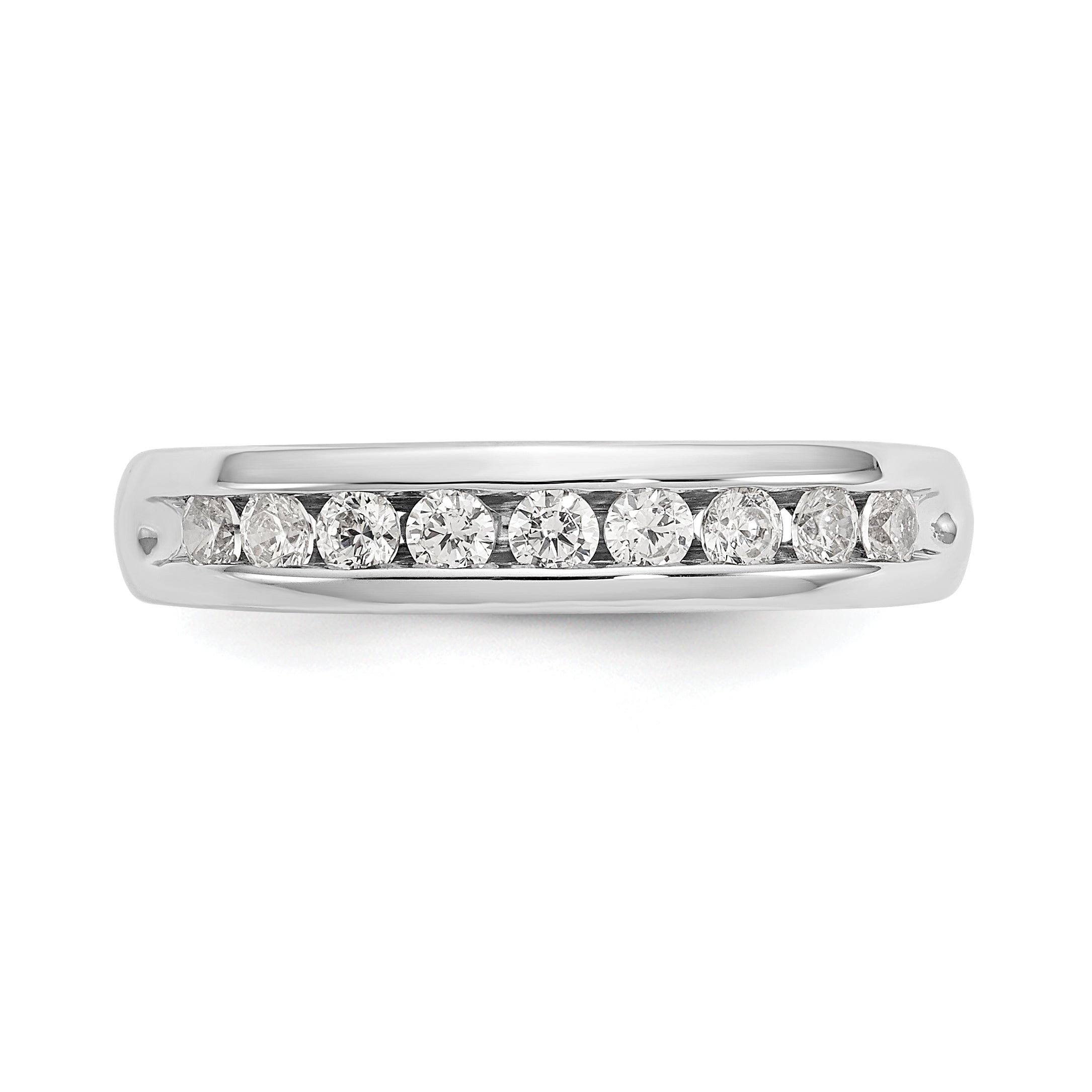 14k White Gold 3/8 carat Lab Grown Diamond VS/SI+ G+ Nine Stone Complete Fashion band