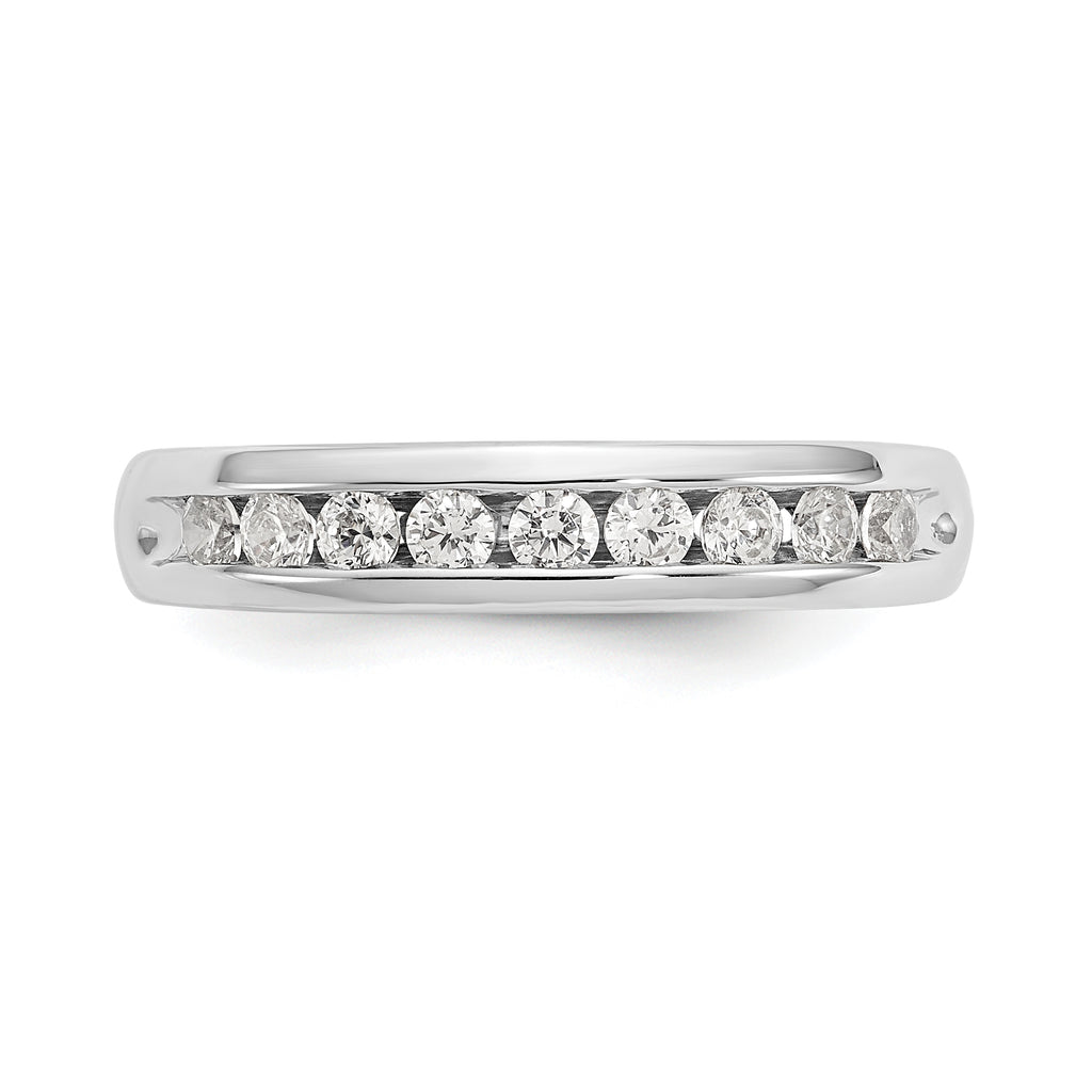 14k White Gold 3/8 carat Lab Grown Diamond VS/SI+ G+ Nine Stone Complete Fashion band