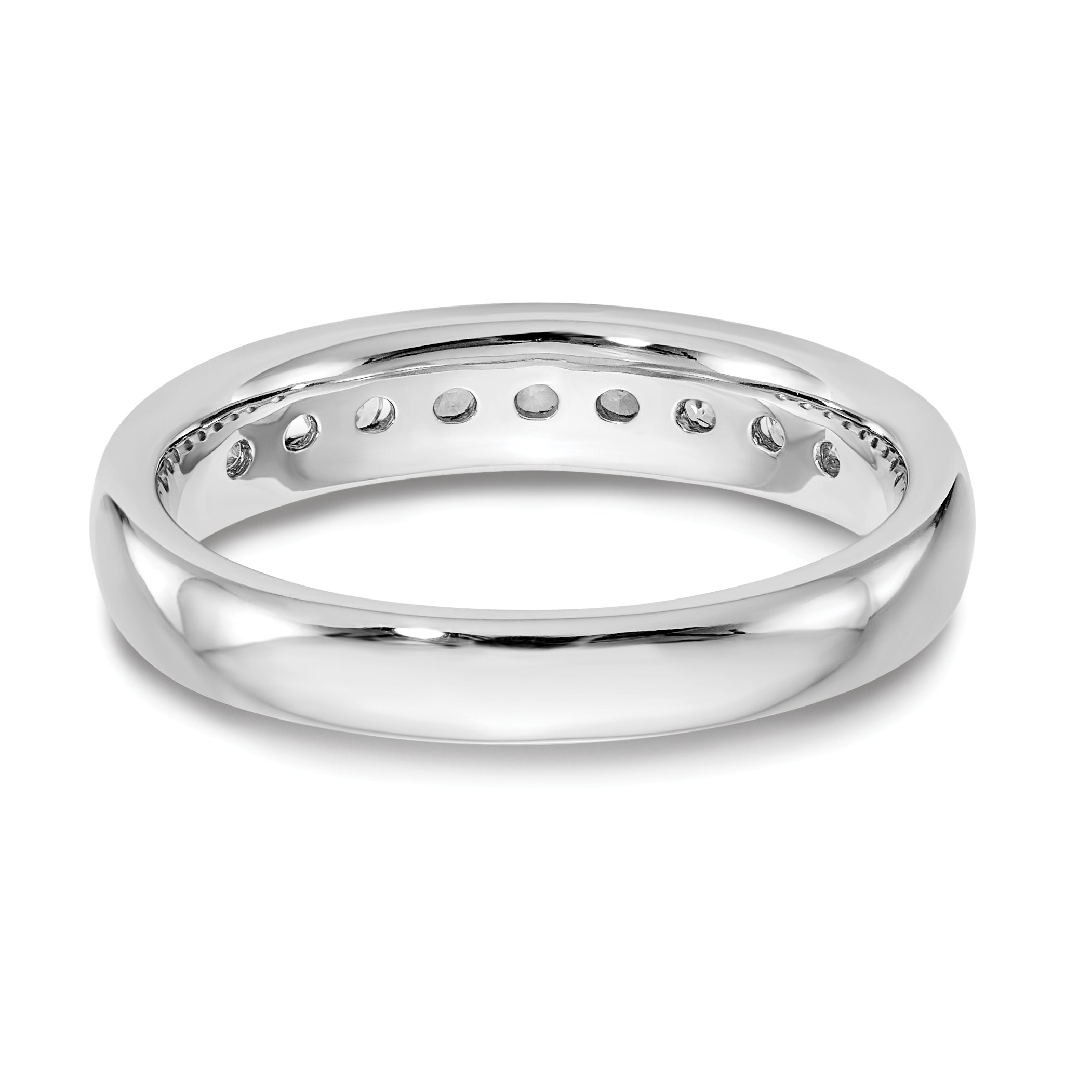 14k White Gold 3/8 carat Lab Grown Diamond VS/SI+ G+ Nine Stone Complete Fashion band