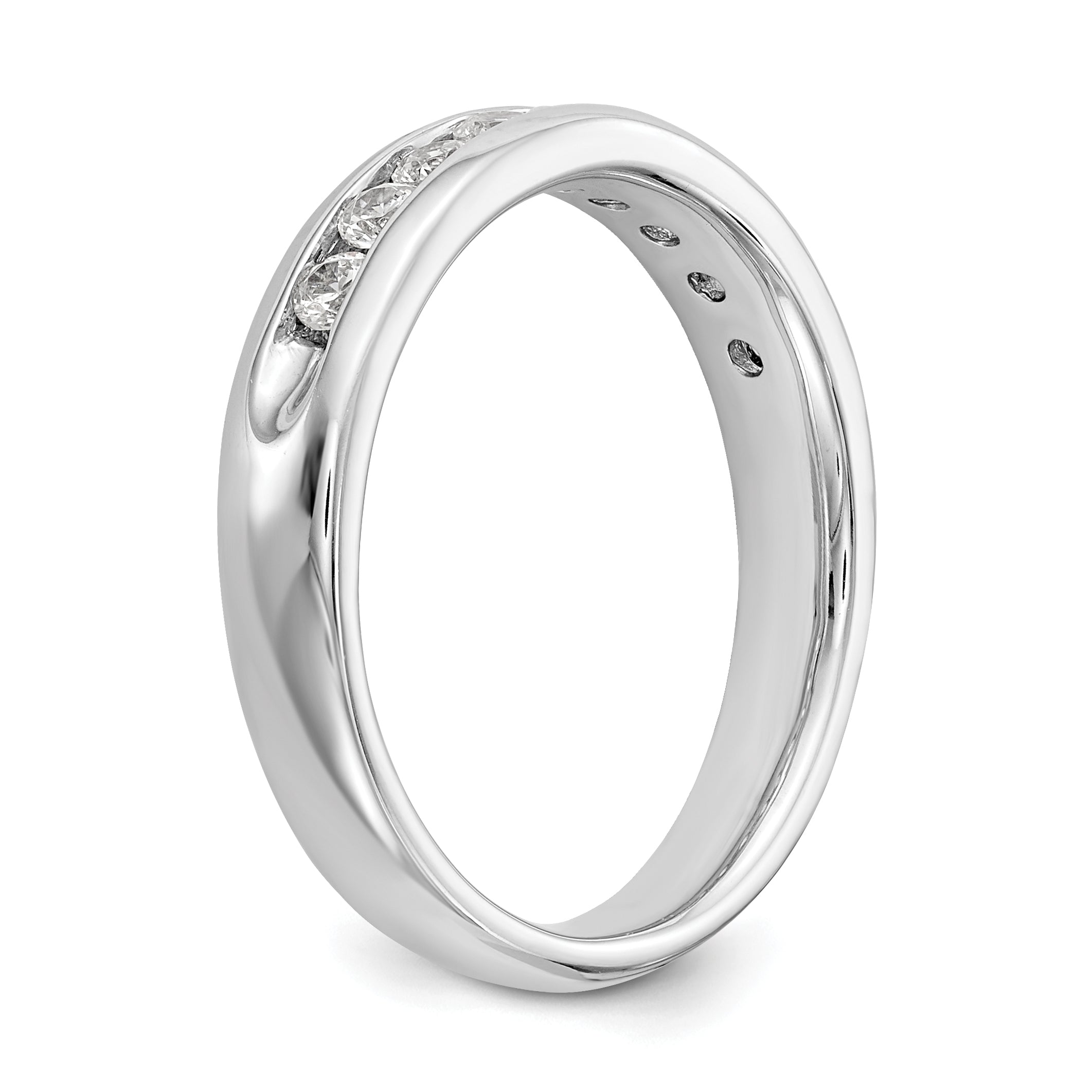 14k White Gold 3/8 carat Lab Grown Diamond VS/SI+ G+ Nine Stone Complete Fashion band