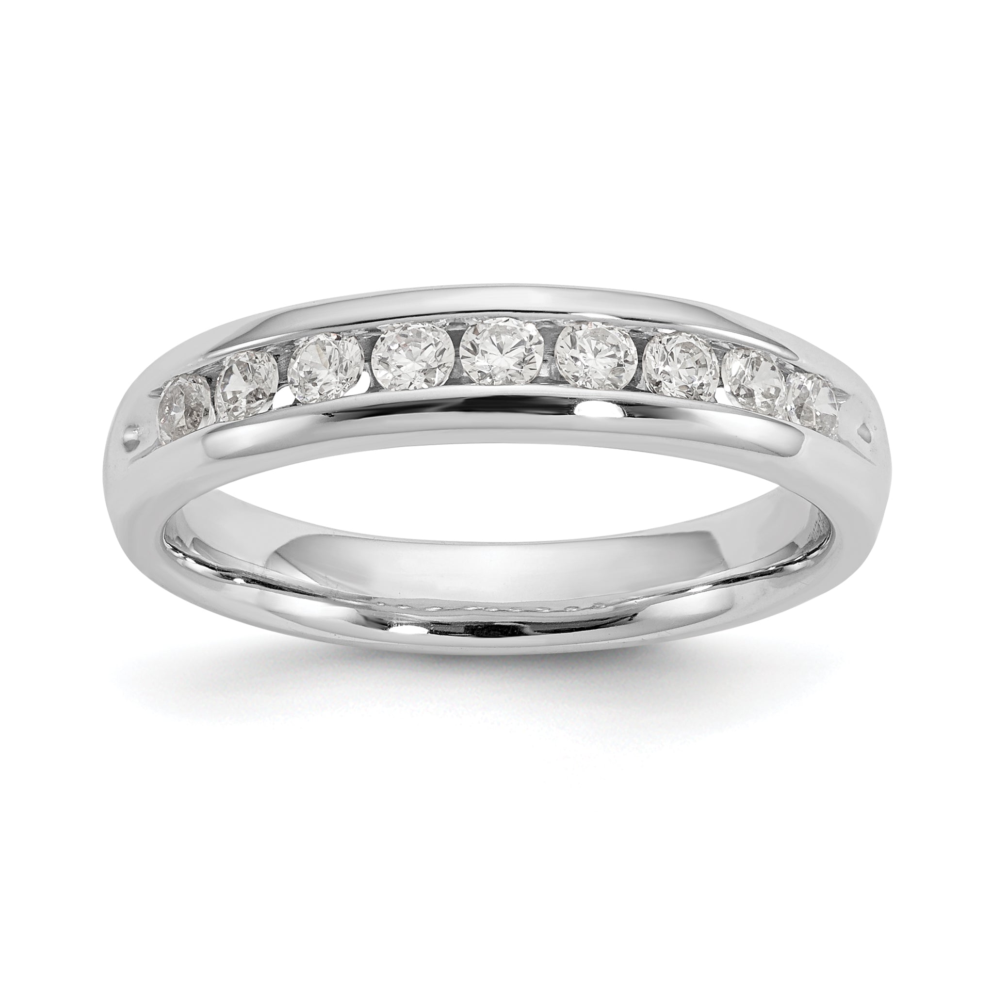 14k White Gold 3/8 carat Lab Grown Diamond VS/SI+ G+ Nine Stone Complete Fashion band