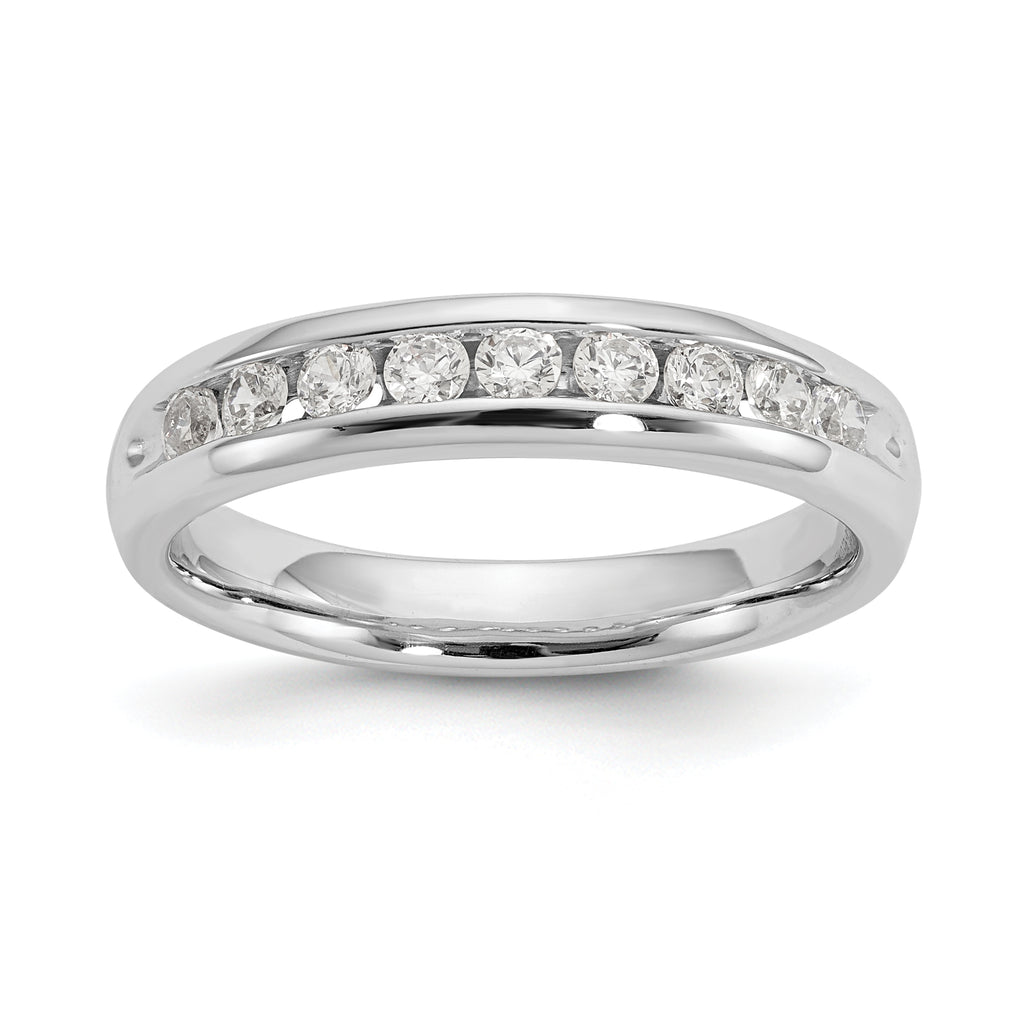 14k White Gold 3/8 carat Lab Grown Diamond VS/SI+ G+ Nine Stone Complete Fashion band