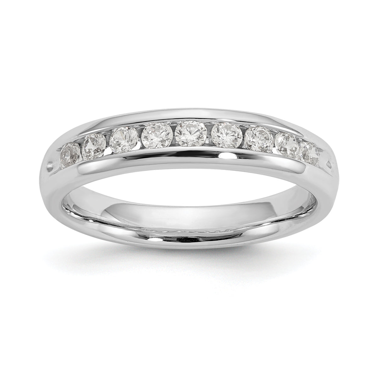 14k White Gold 3/8 carat Lab Grown Diamond VS/SI+ G+ Nine Stone Complete Fashion band