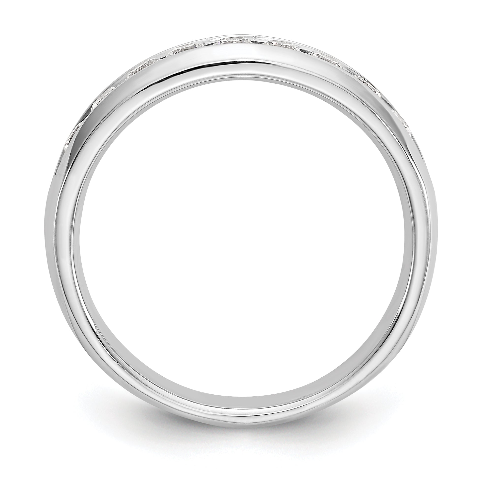 14k White Gold 1/2 carat Lab Grown Diamond VS/SI+ G+ Nine Stone Complete Fashion band