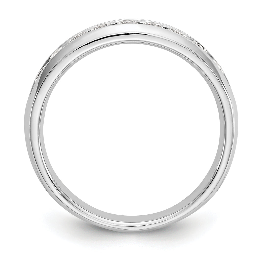 14k White Gold 1/2 carat Lab Grown Diamond VS/SI+ G+ Nine Stone Complete Fashion band