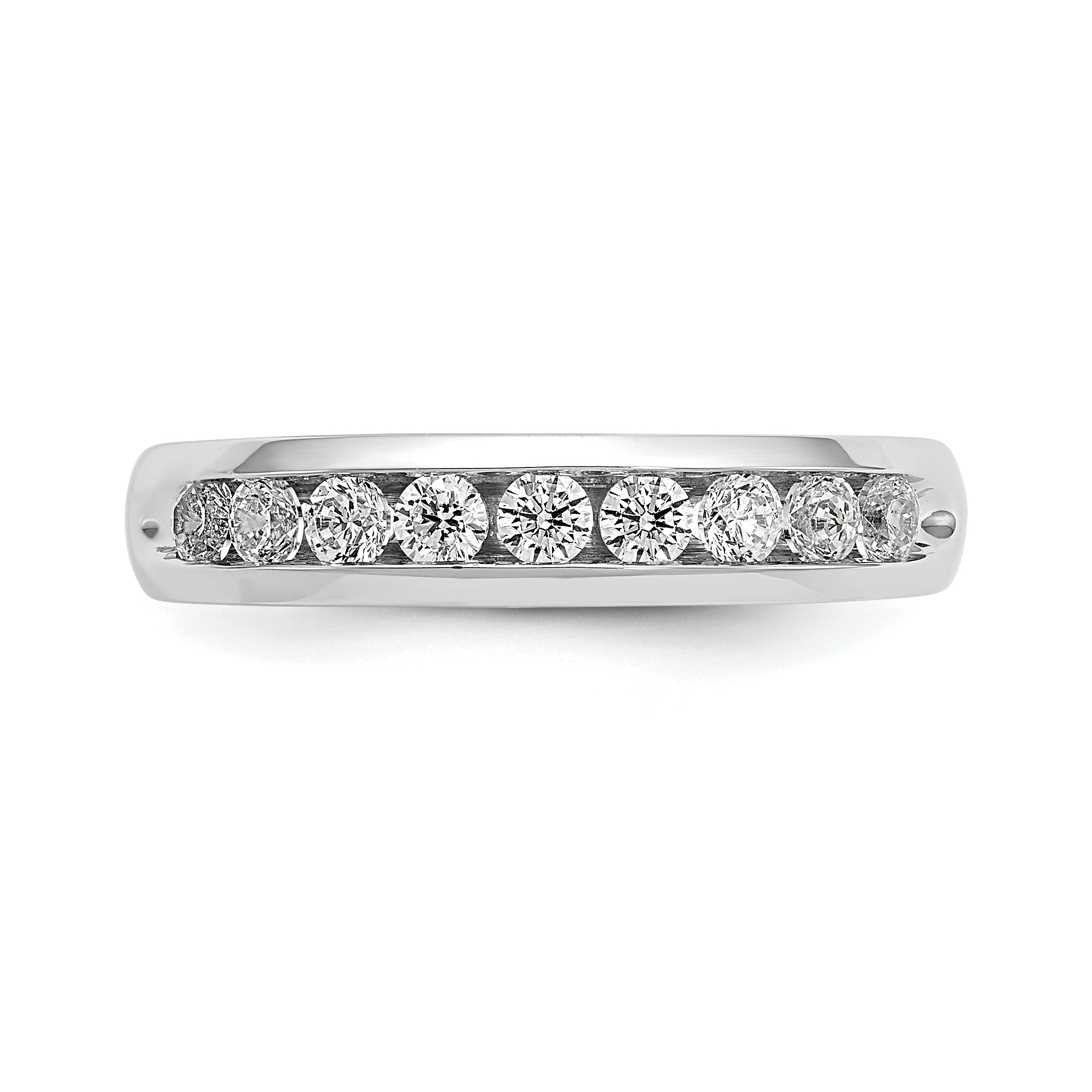 14k White Gold 1/2 carat Lab Grown Diamond VS/SI+ G+ Nine Stone Complete Fashion band