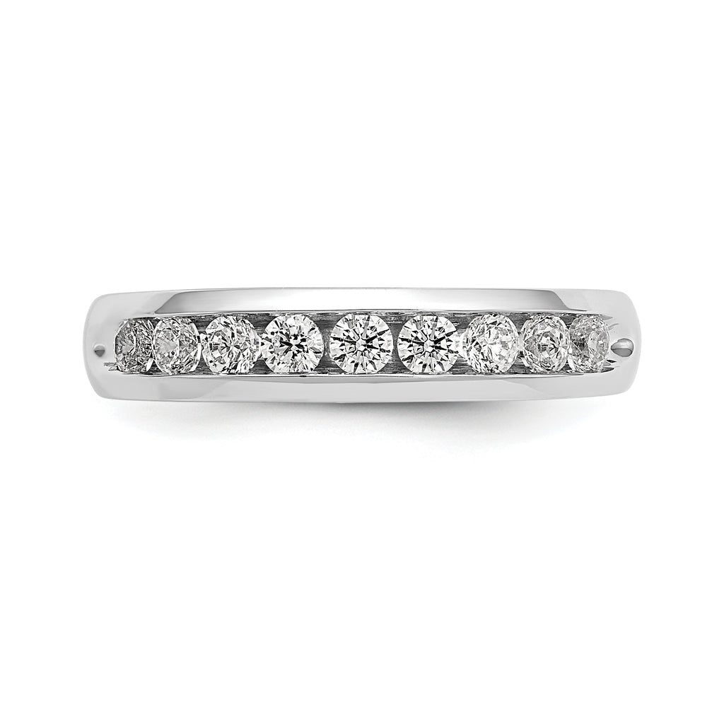 14k White Gold 1/2 carat Lab Grown Diamond VS/SI+ G+ Nine Stone Complete Fashion band