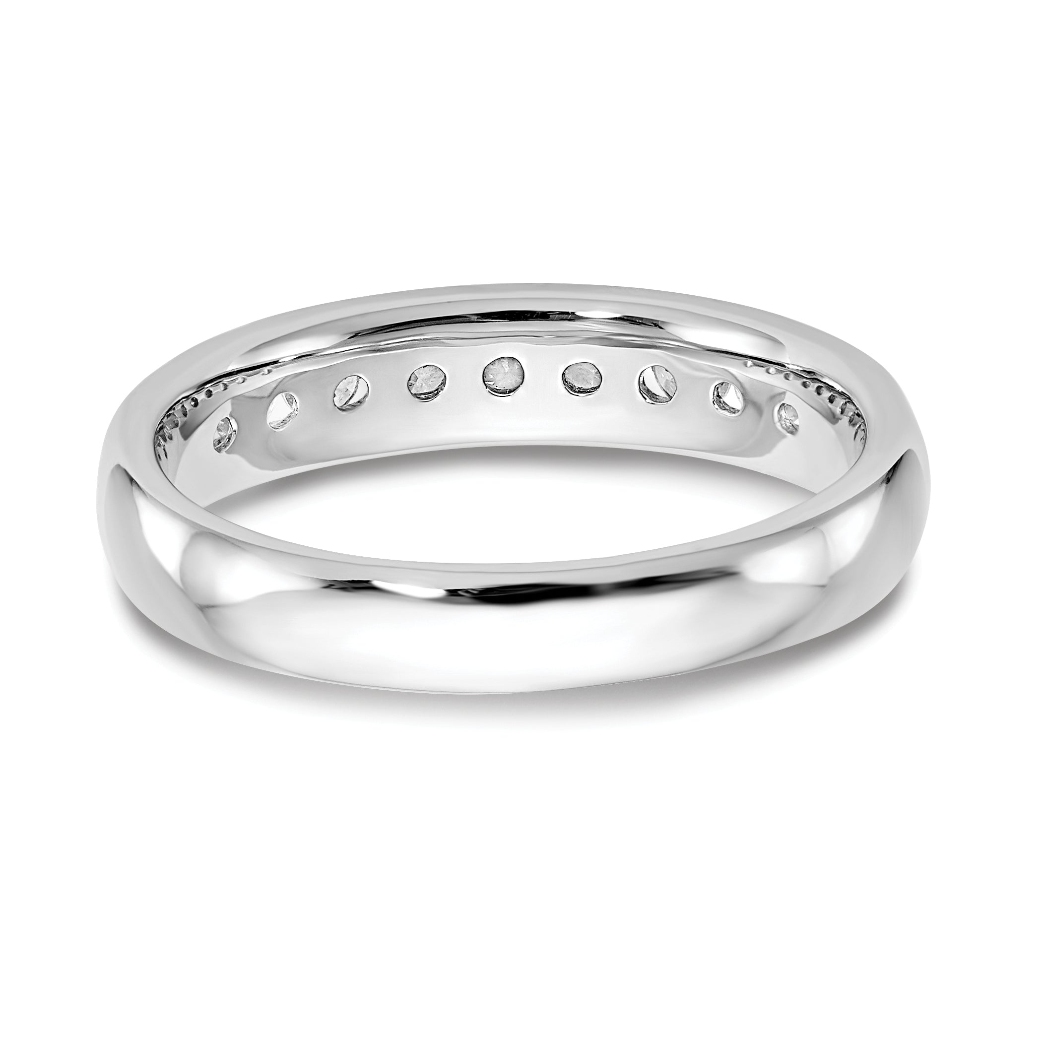 14k White Gold 1/2 carat Lab Grown Diamond VS/SI+ G+ Nine Stone Complete Fashion band