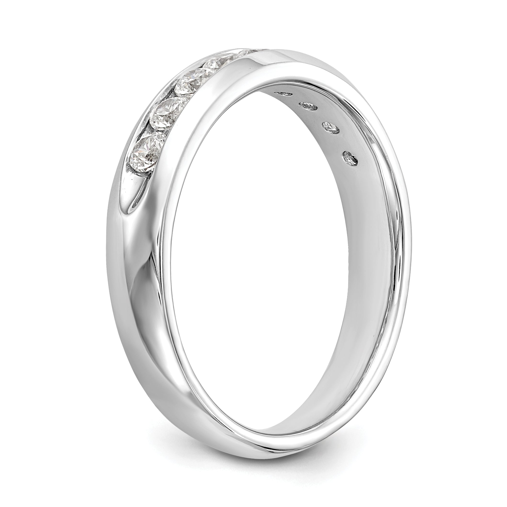 14k White Gold 1/2 carat Lab Grown Diamond VS/SI+ G+ Nine Stone Complete Fashion band