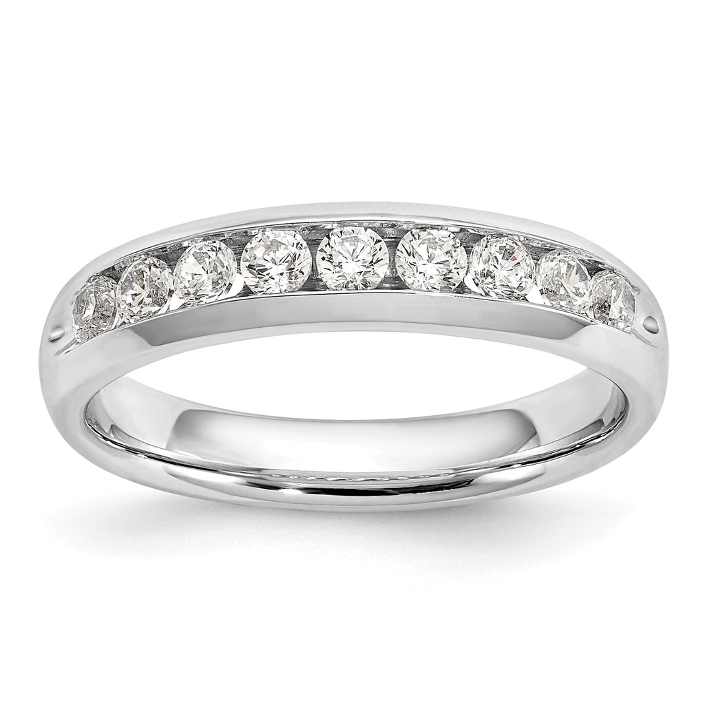 14k White Gold 1/2 carat Lab Grown Diamond VS/SI+ G+ Nine Stone Complete Fashion band