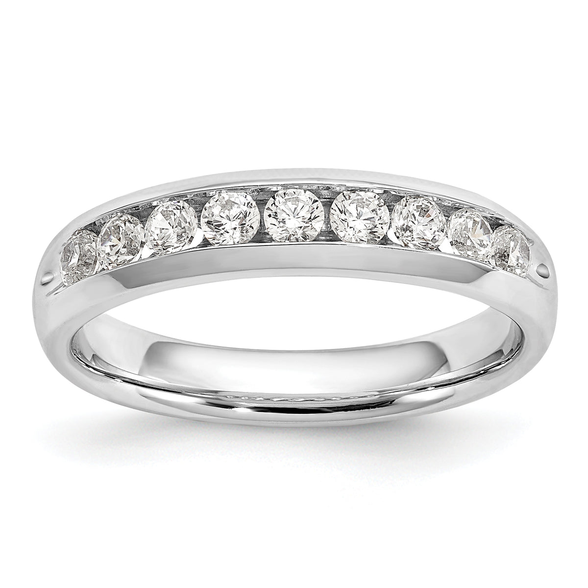 14k White Gold 1/2 carat Lab Grown Diamond VS/SI+ G+ Nine Stone Complete Fashion band
