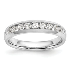 14k White Gold 1/2 carat Lab Grown Diamond VS/SI+ G+ Nine Stone Complete Fashion band