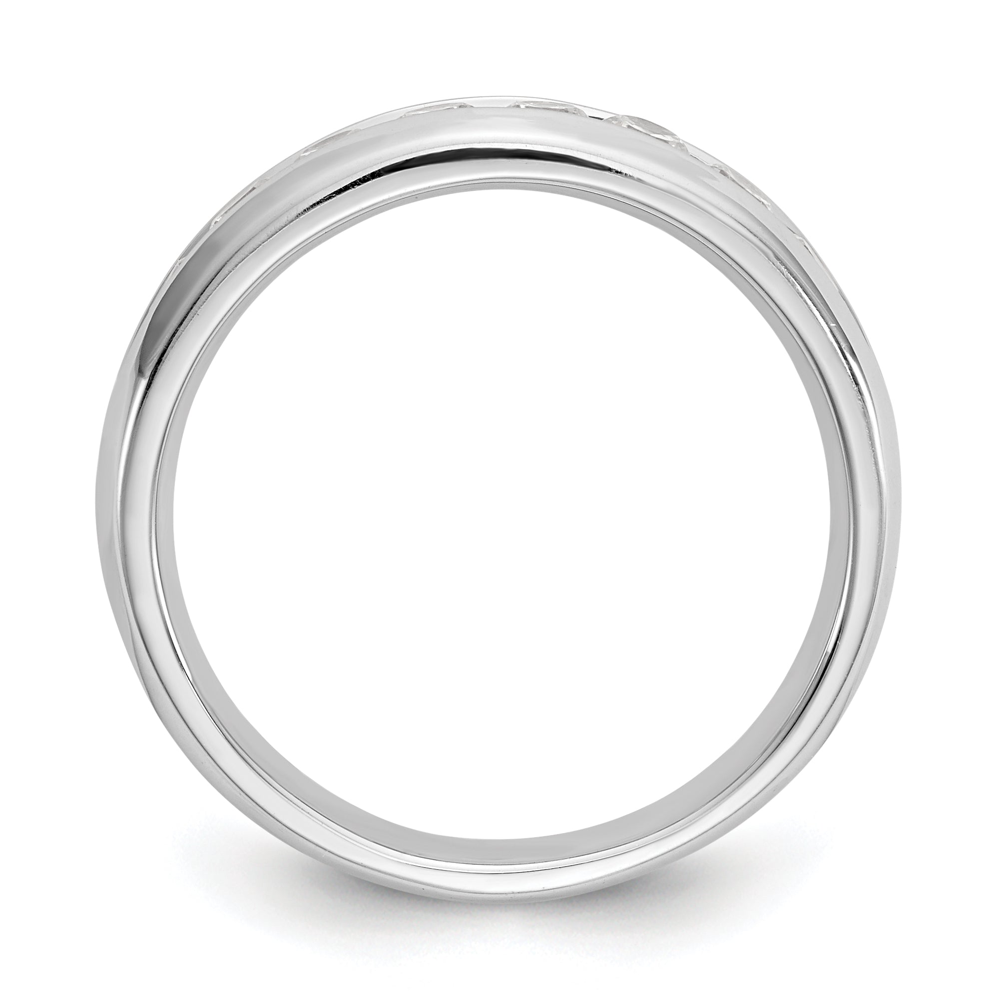 14k White Gold 5/8 carat Lab Grown Diamond VS/SI+ G+ Nine Stone Complete Fashion band