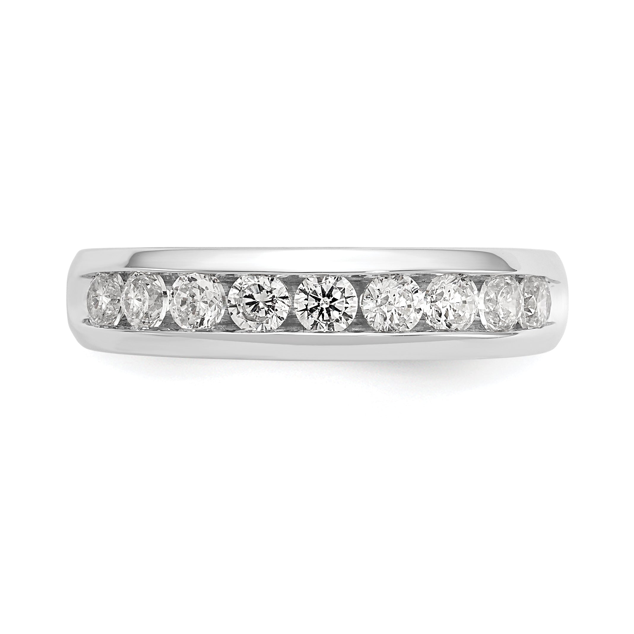 14k White Gold 5/8 carat Lab Grown Diamond VS/SI+ G+ Nine Stone Complete Fashion band