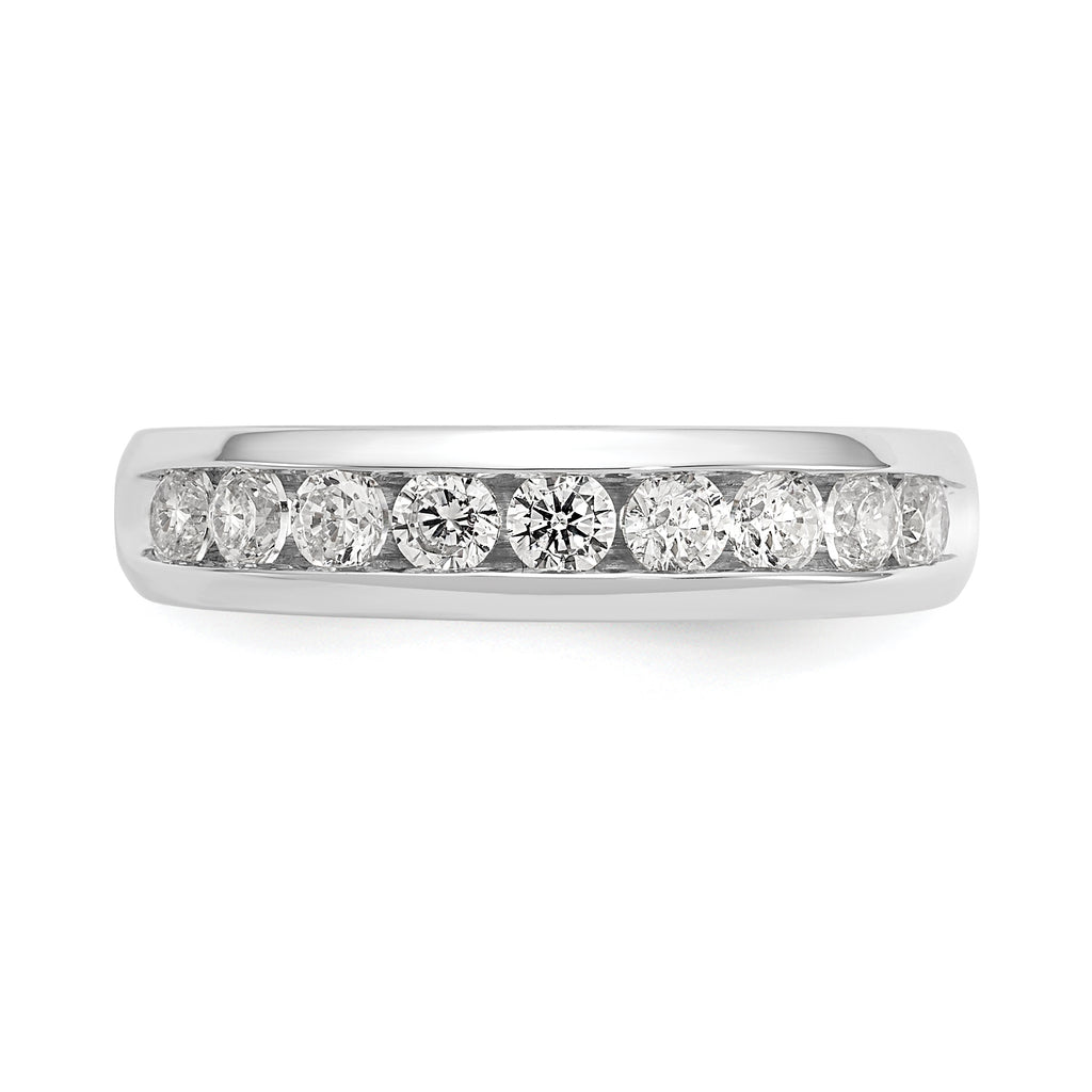 14k White Gold 5/8 carat Lab Grown Diamond VS/SI+ G+ Nine Stone Complete Fashion band