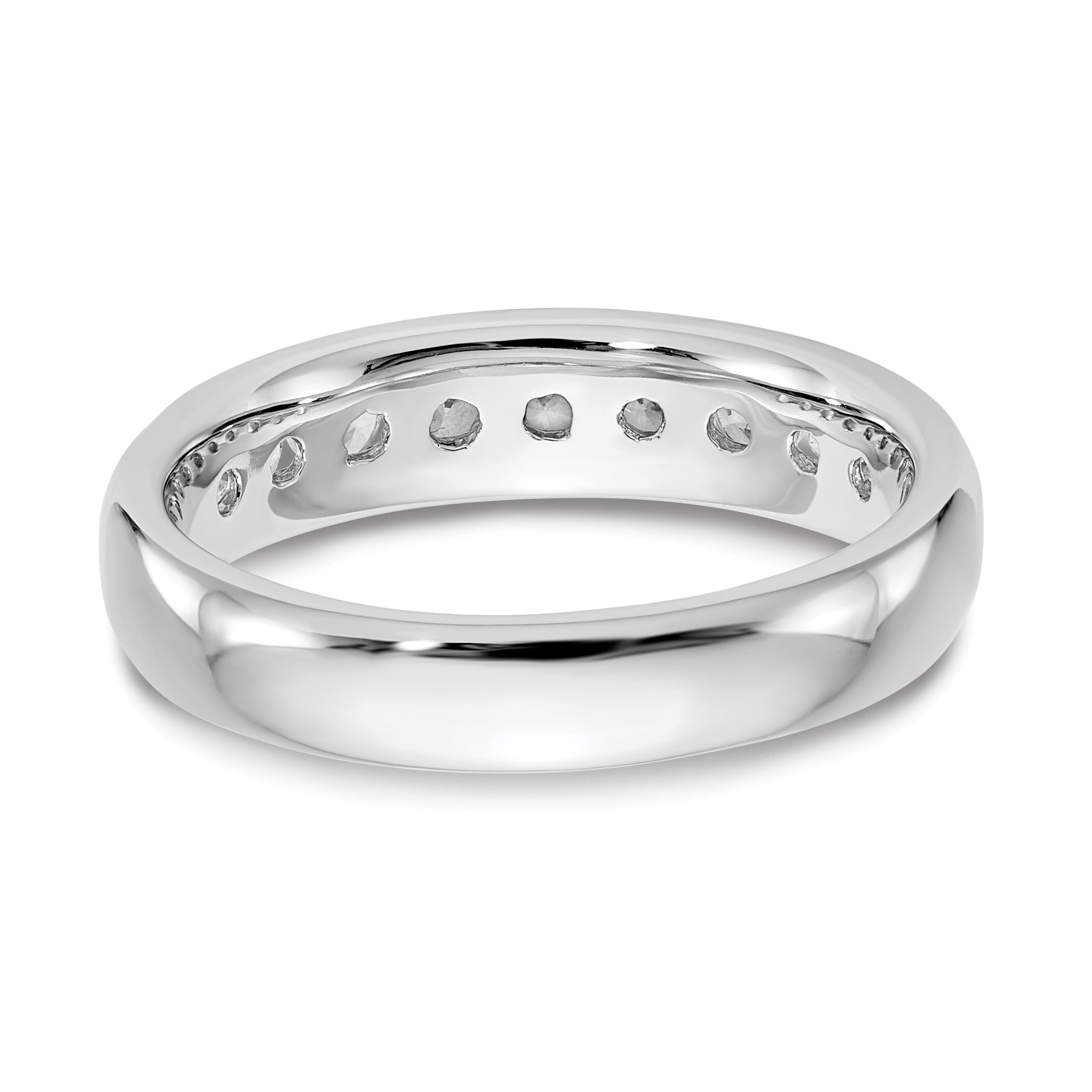 14k White Gold 5/8 carat Lab Grown Diamond VS/SI+ G+ Nine Stone Complete Fashion band