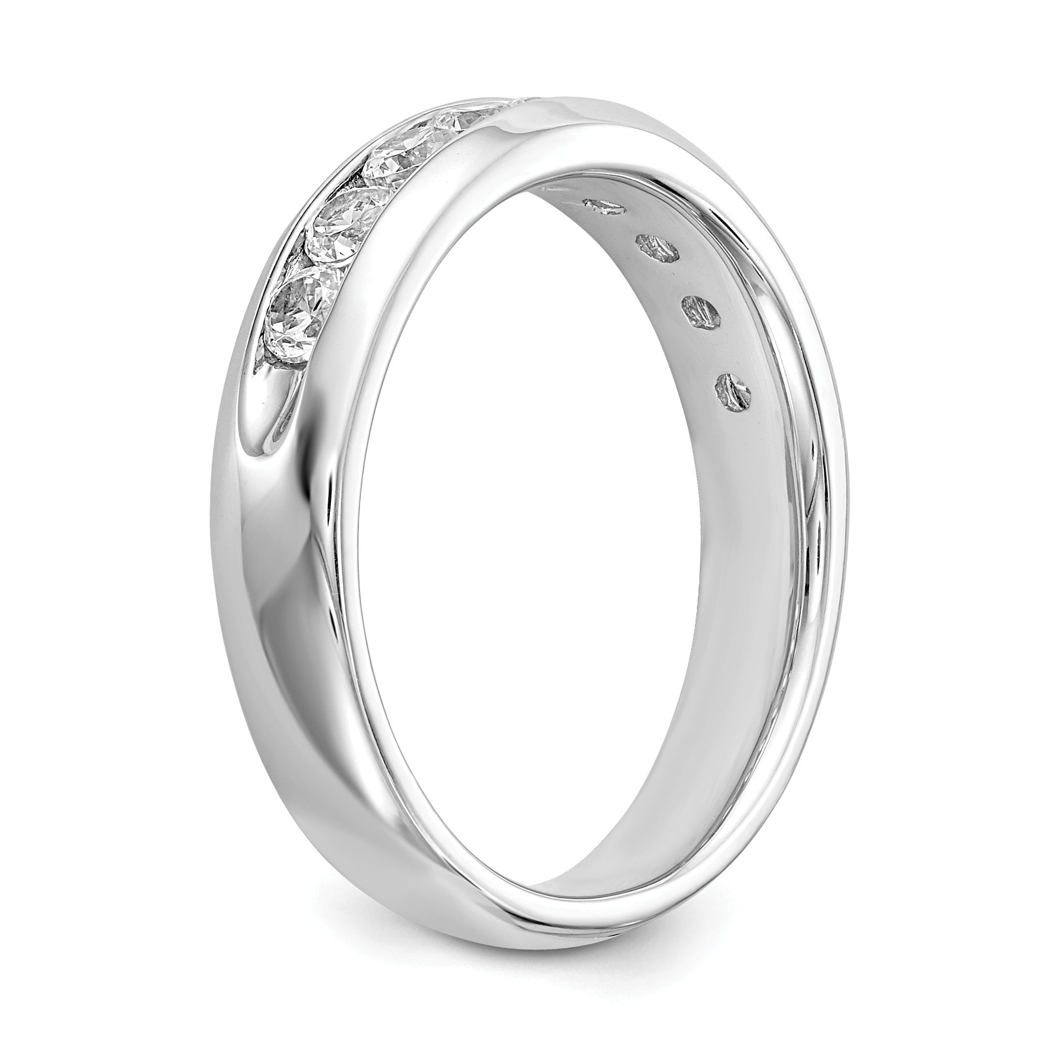 14k White Gold 5/8 carat Lab Grown Diamond VS/SI+ G+ Nine Stone Complete Fashion band