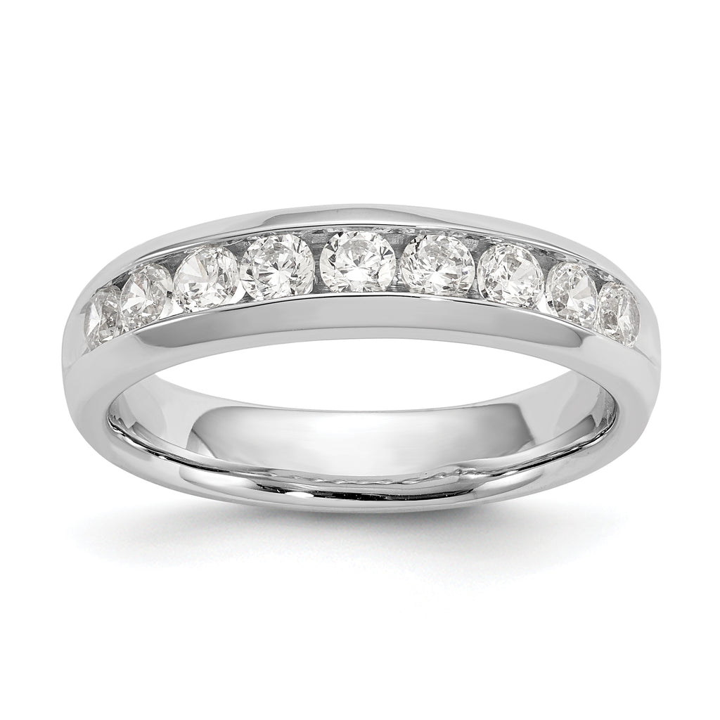 14k White Gold 5/8 carat Lab Grown Diamond VS/SI+ G+ Nine Stone Complete Fashion band
