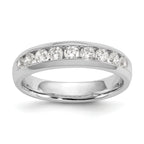 14k White Gold 5/8 carat Lab Grown Diamond VS/SI+ G+ Nine Stone Complete Fashion band