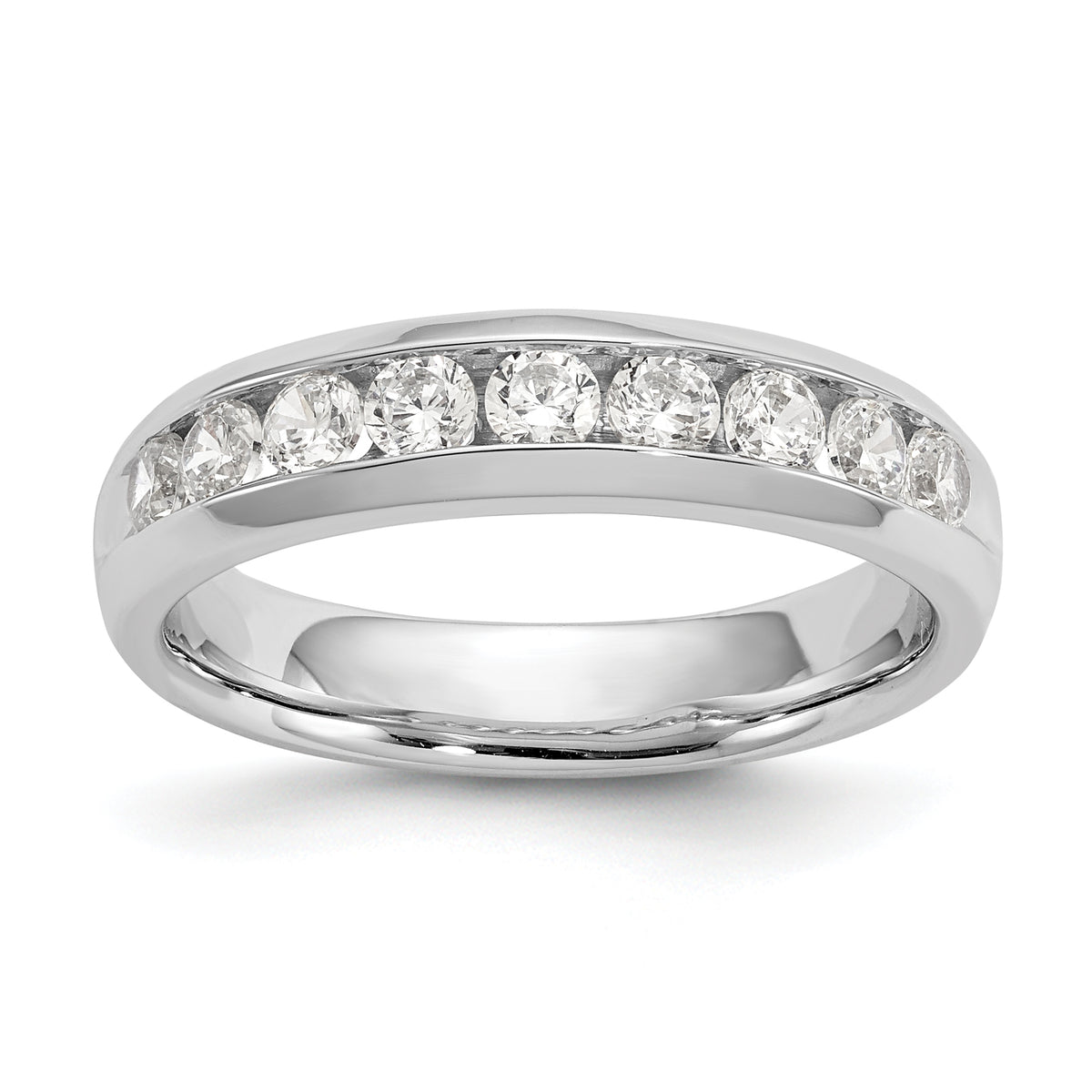14k White Gold 5/8 carat Lab Grown Diamond VS/SI+ G+ Nine Stone Complete Fashion band