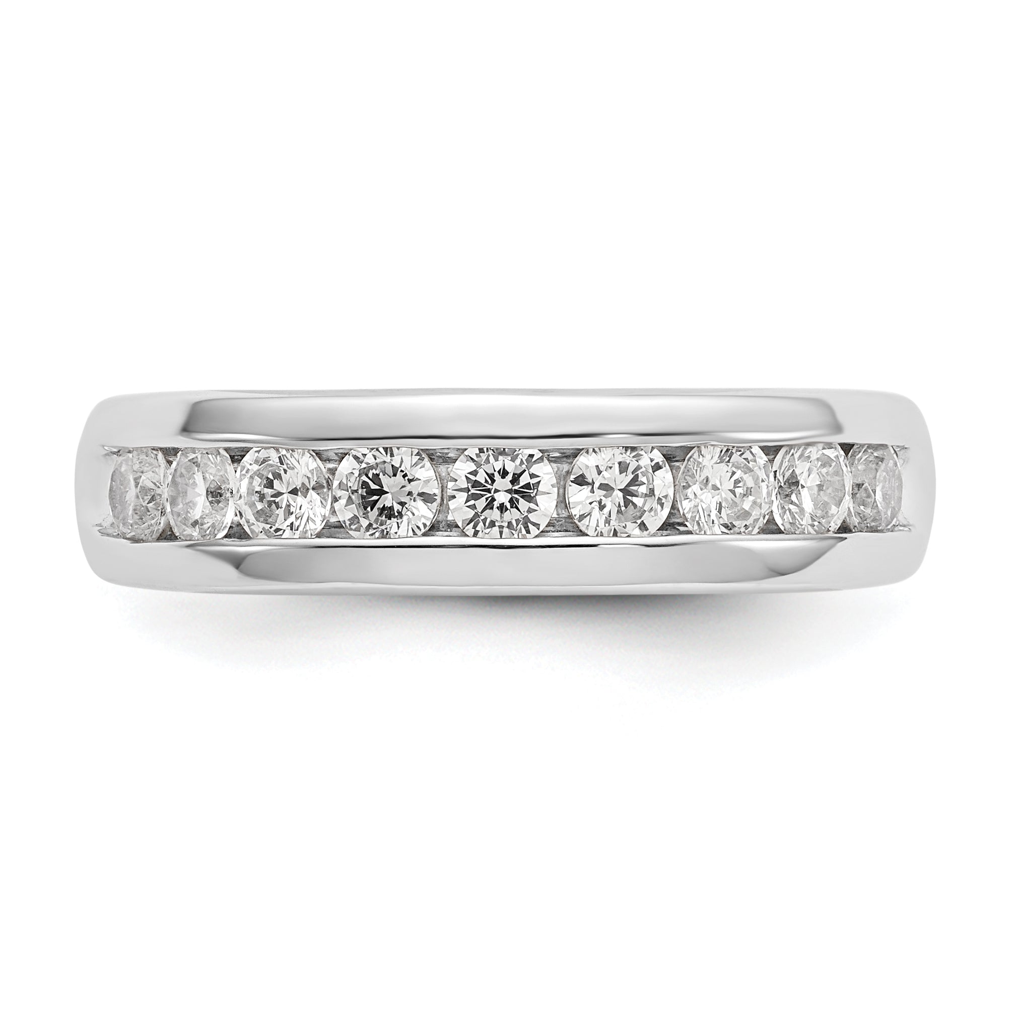 14k White Gold 3/4 carat Lab Grown Diamond VS/SI+ G+ Nine Stone Complete Fashion band