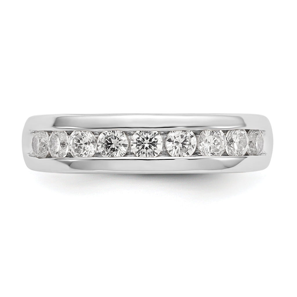 14k White Gold 3/4 carat Lab Grown Diamond VS/SI+ G+ Nine Stone Complete Fashion band