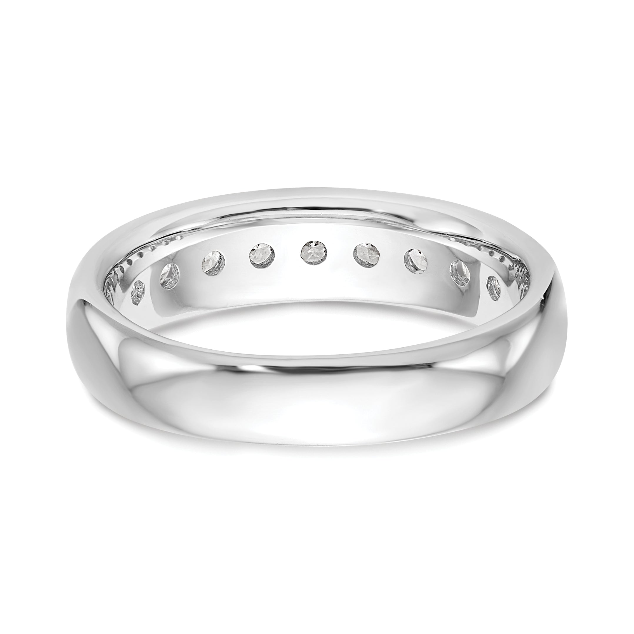 14k White Gold 3/4 carat Lab Grown Diamond VS/SI+ G+ Nine Stone Complete Fashion band