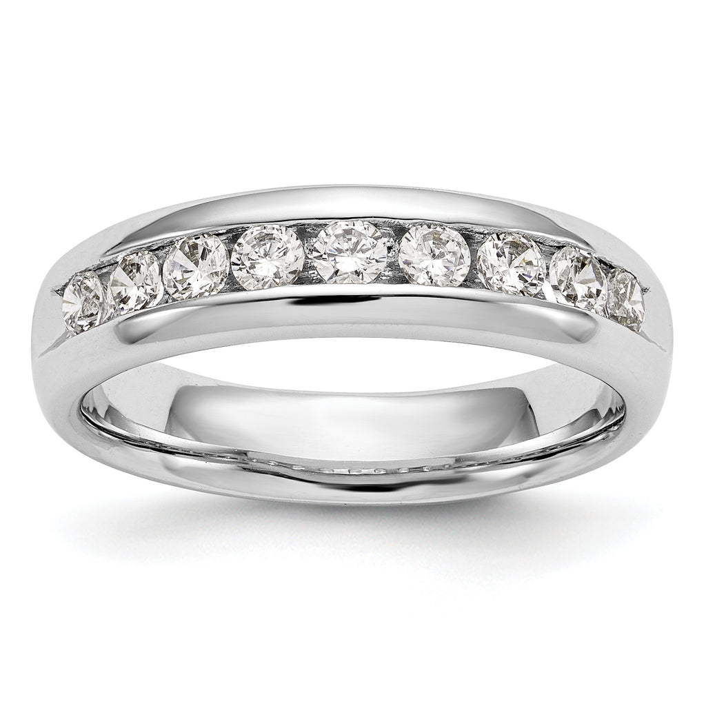 14k White Gold 3/4 carat Lab Grown Diamond VS/SI+ G+ Nine Stone Complete Fashion band