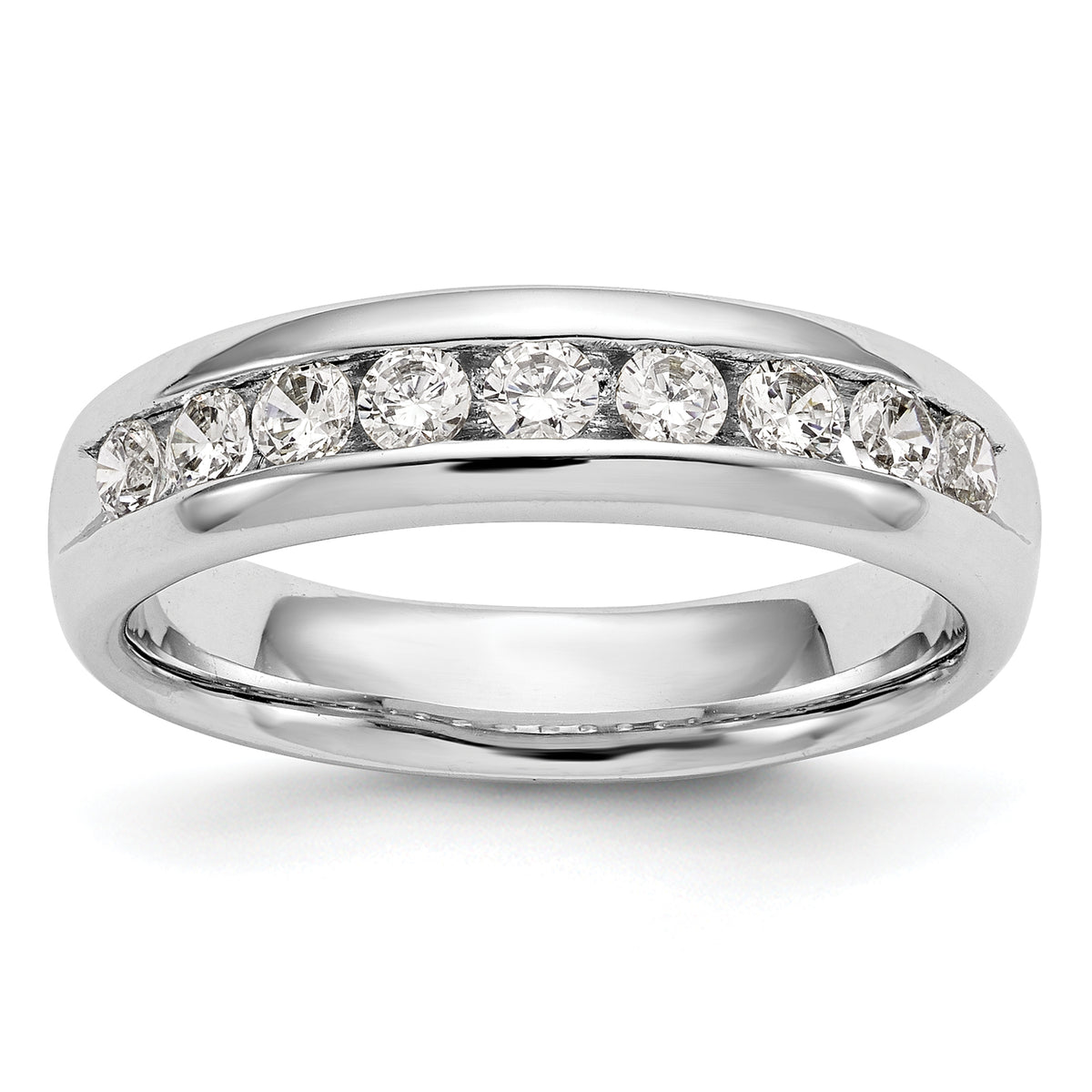 14k White Gold 3/4 carat Lab Grown Diamond VS/SI+ G+ Nine Stone Complete Fashion band