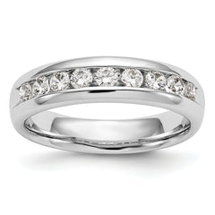 14k White Gold 3/4 carat Lab Grown Diamond VS/SI+ G+ Nine Stone Complete Fashion band