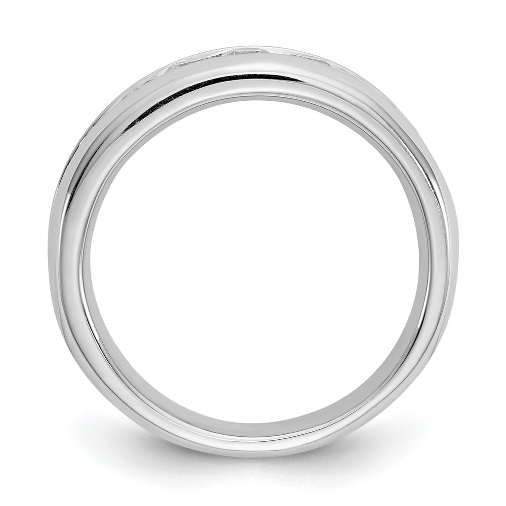 14k White Gold 1 carat Lab Grown Diamond VS/SI+ G+ Nine Stone Complete Fashion band
