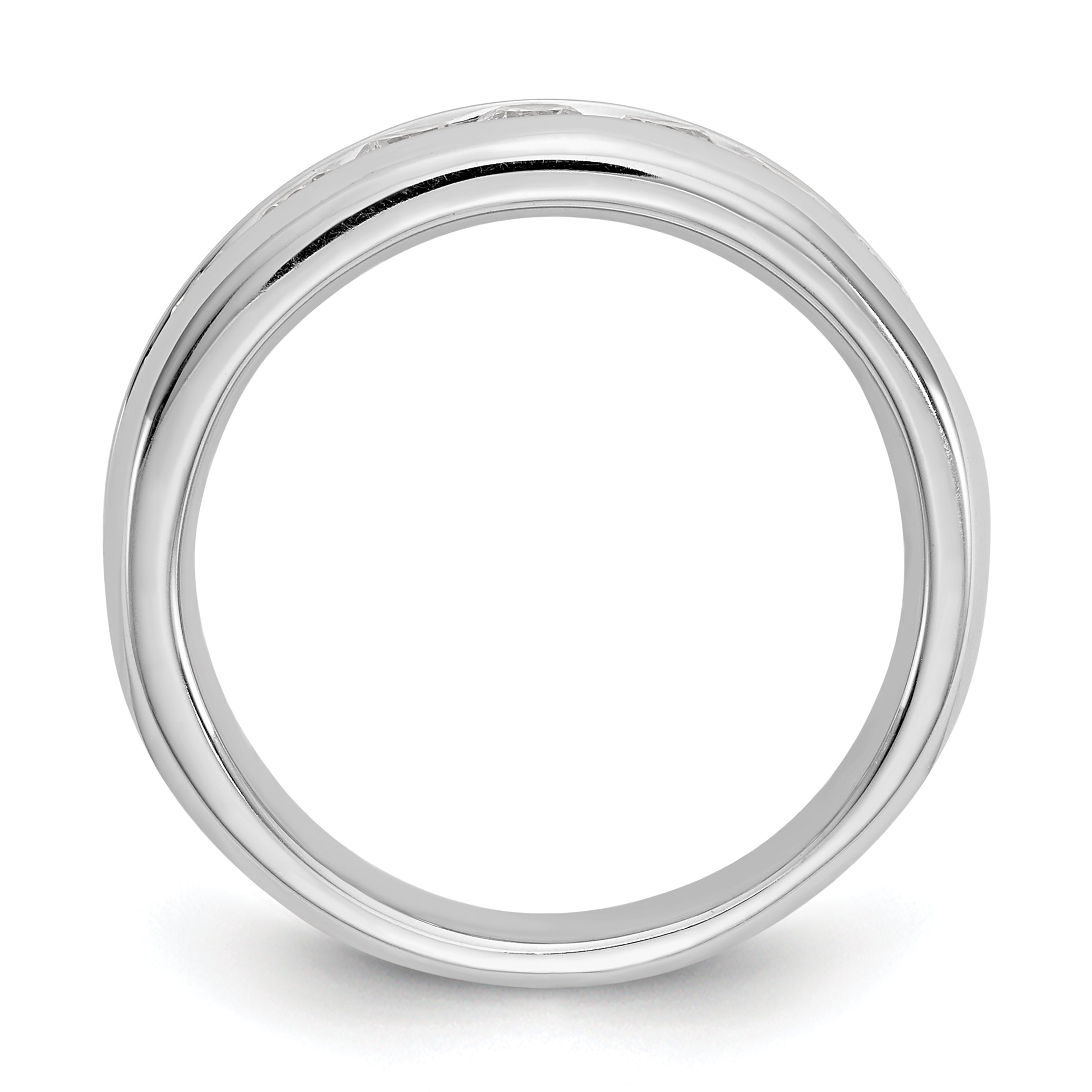 14k White Gold 1 carat Lab Grown Diamond VS/SI+ G+ Nine Stone Complete Fashion band