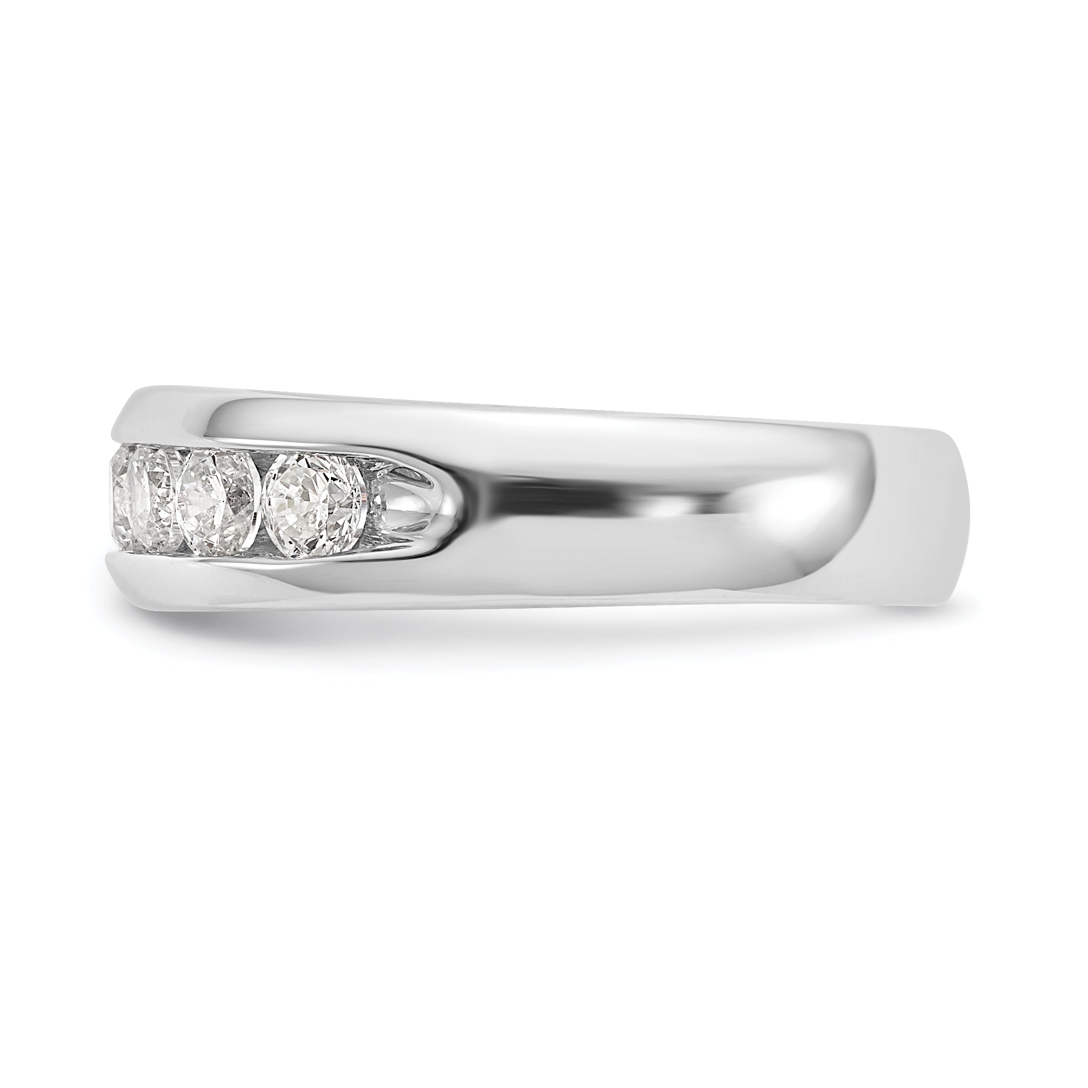 14k White Gold 1 carat Lab Grown Diamond VS/SI+ G+ Nine Stone Complete Fashion band