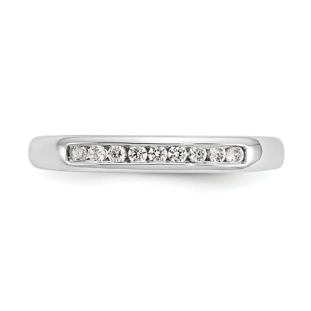 14k White Gold 1 carat Lab Grown Diamond VS/SI+ G+ Nine Stone Complete Fashion band