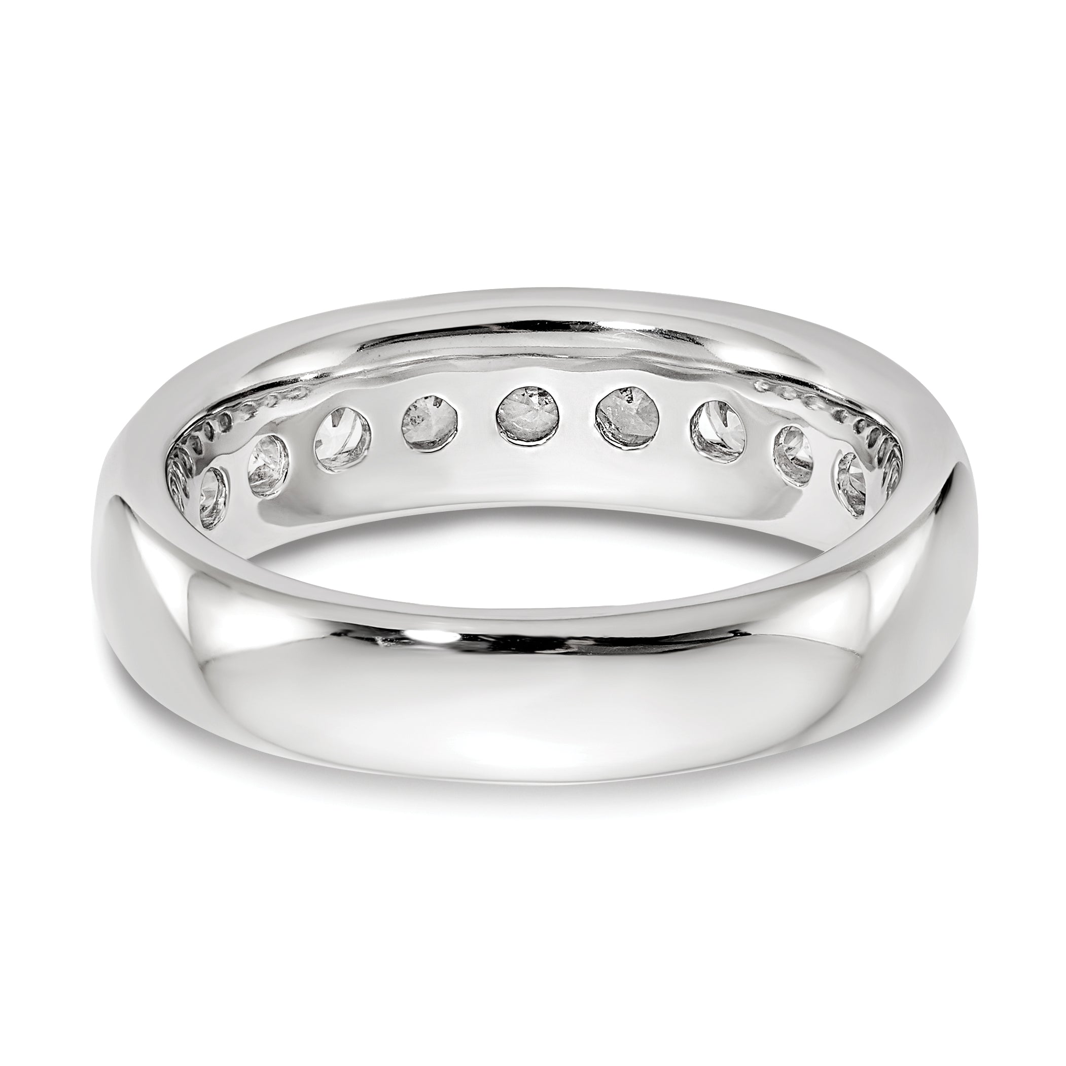 14k White Gold 1 carat Lab Grown Diamond VS/SI+ G+ Nine Stone Complete Fashion band