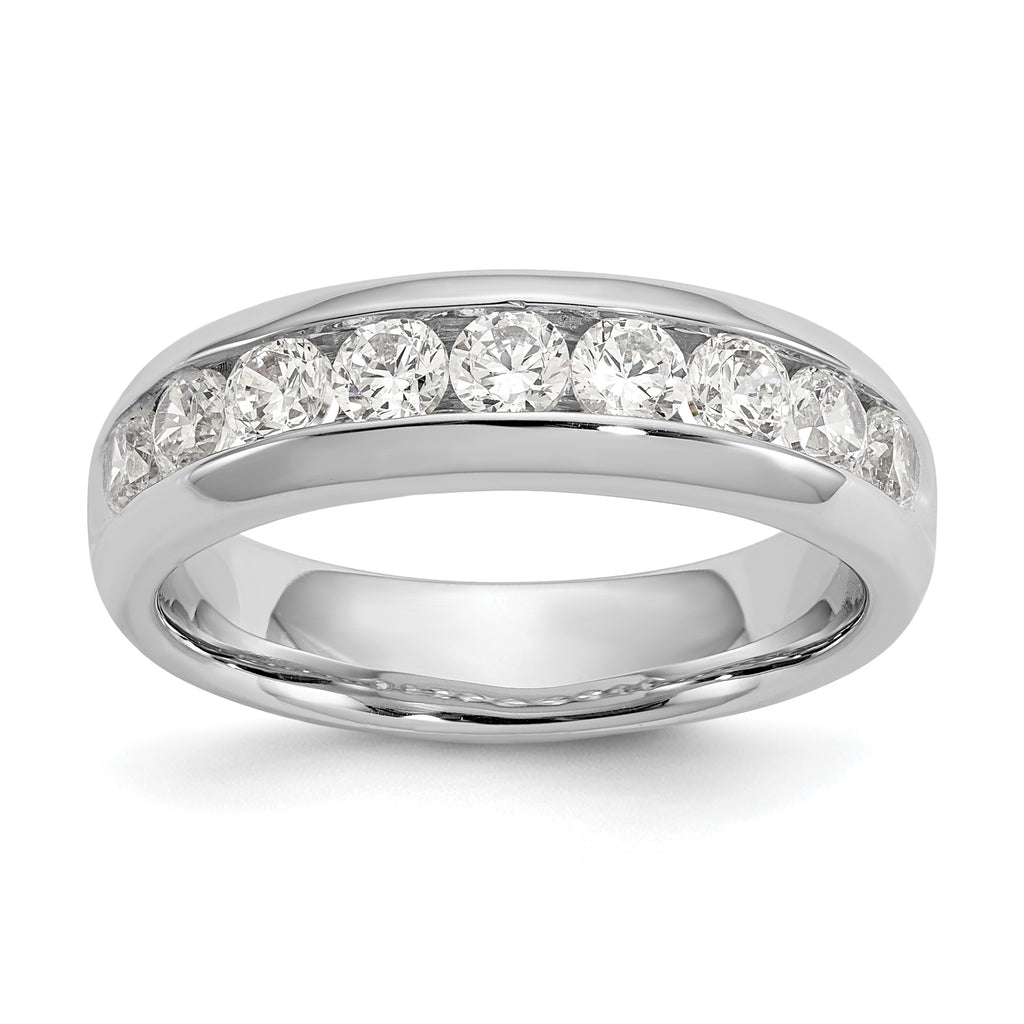 14k White Gold 1 carat Lab Grown Diamond VS/SI+ G+ Nine Stone Complete Fashion band