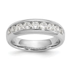 14k White Gold 1 carat Lab Grown Diamond VS/SI+ G+ Nine Stone Complete Fashion band