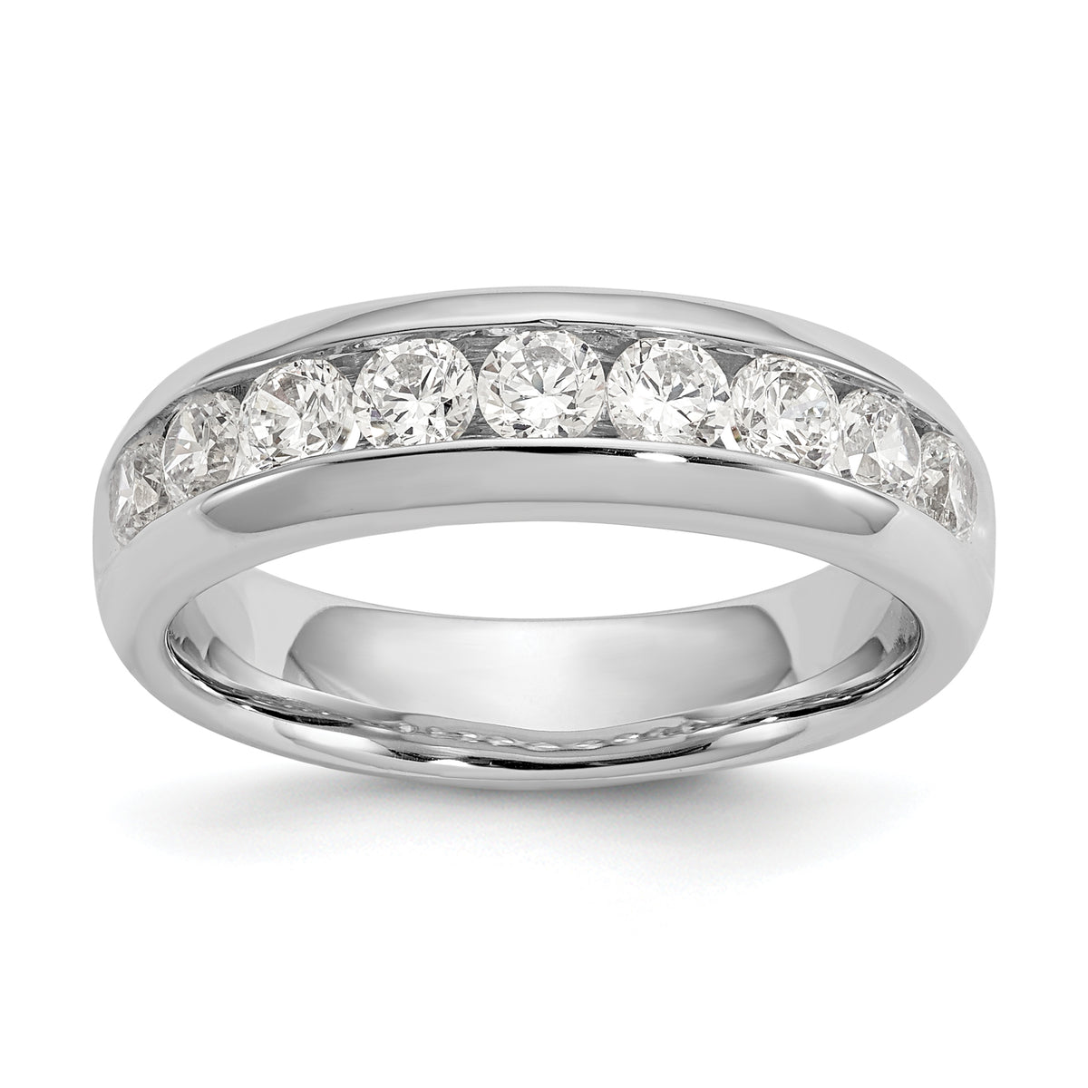 14k White Gold 1 carat Lab Grown Diamond VS/SI+ G+ Nine Stone Complete Fashion band