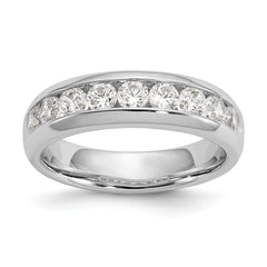 14k White Gold 1 carat Lab Grown Diamond VS/SI+ G+ Nine Stone Complete Fashion band