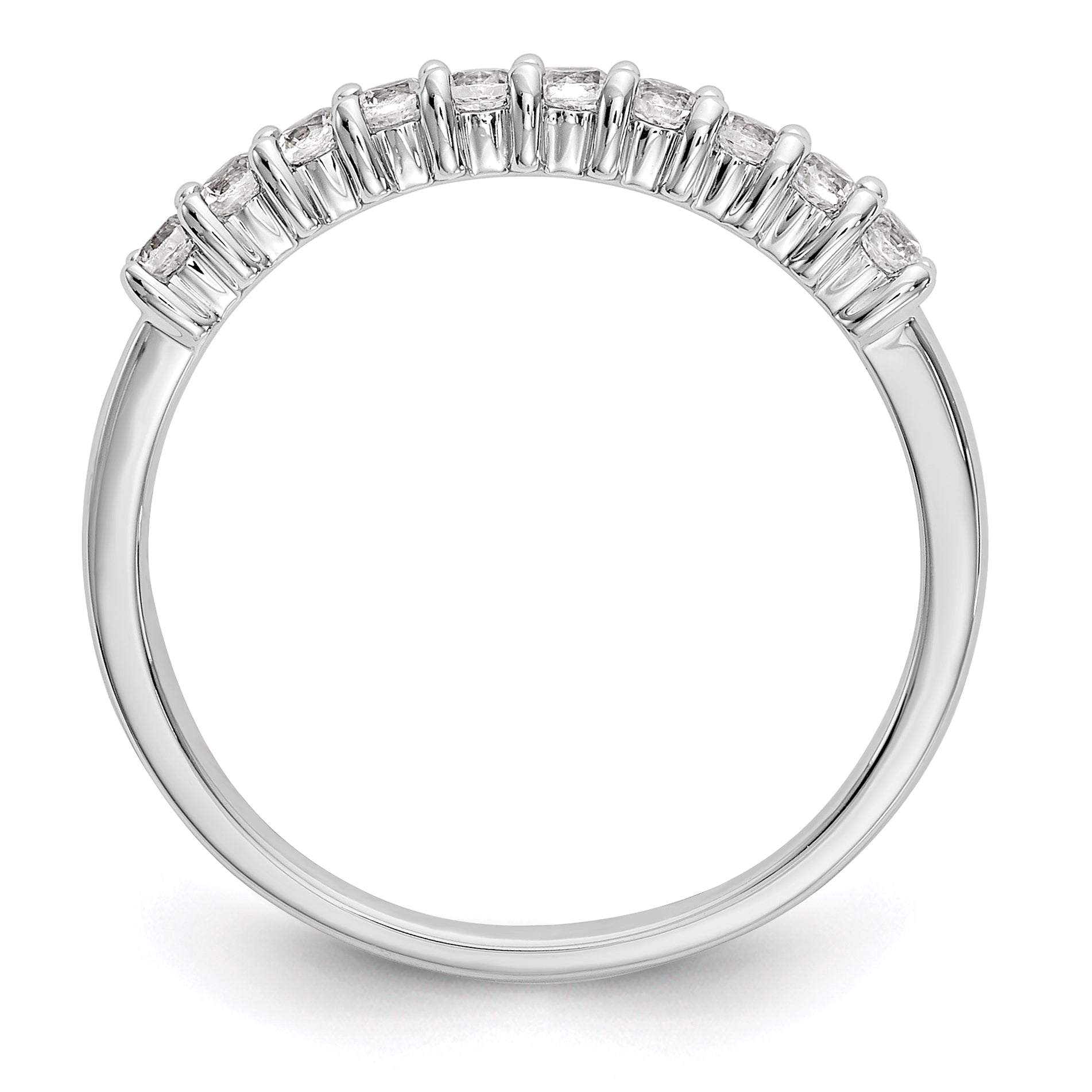 14k White Gold 1 carat Lab Grown Diamond VS/SI+ G+ Ten Stone Complete Fashion band