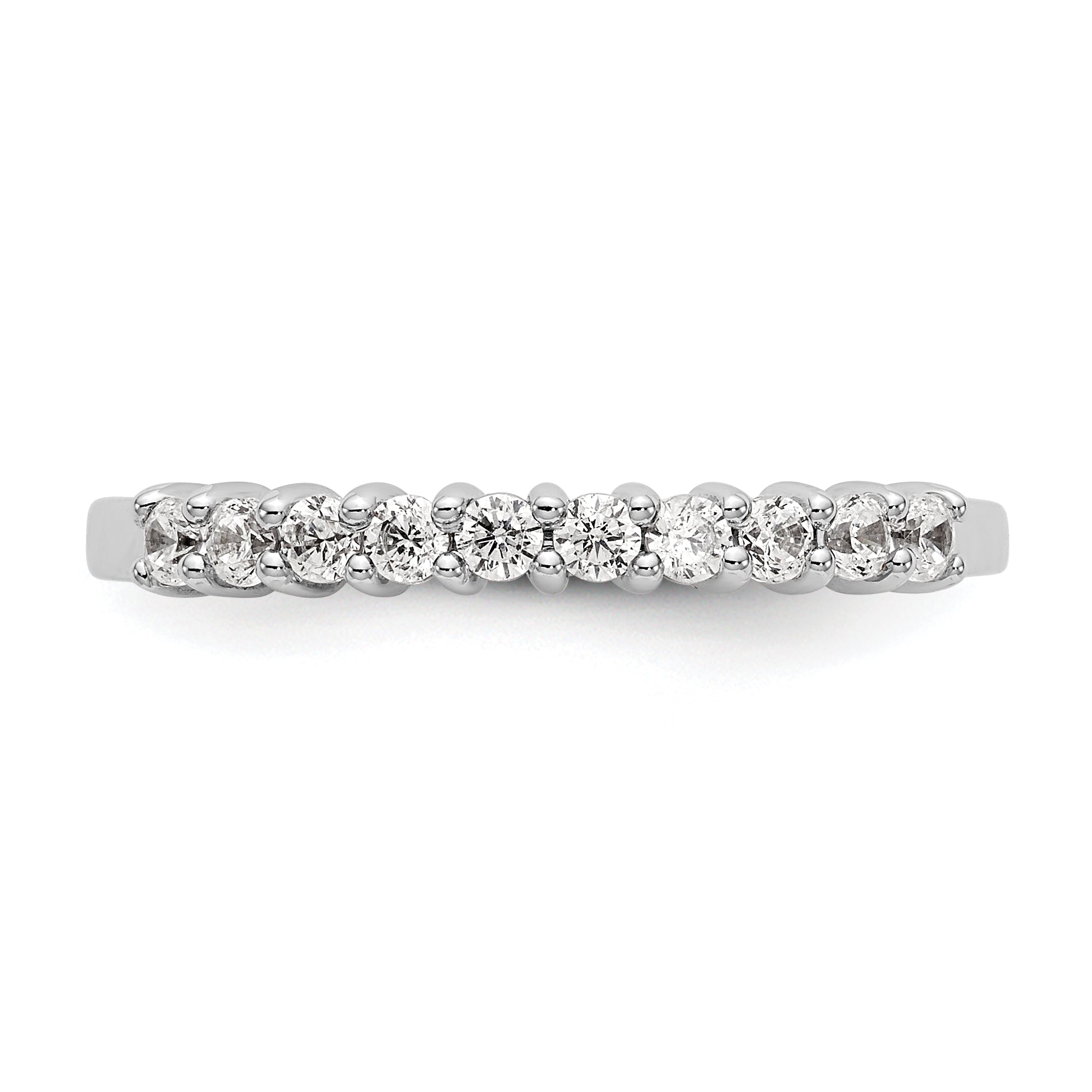 14k White Gold 1 carat Lab Grown Diamond VS/SI+ G+ Ten Stone Complete Fashion band
