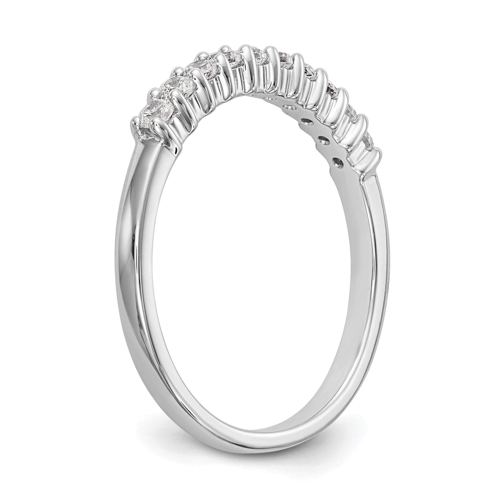 14k White Gold 1 carat Lab Grown Diamond VS/SI+ G+ Ten Stone Complete Fashion band