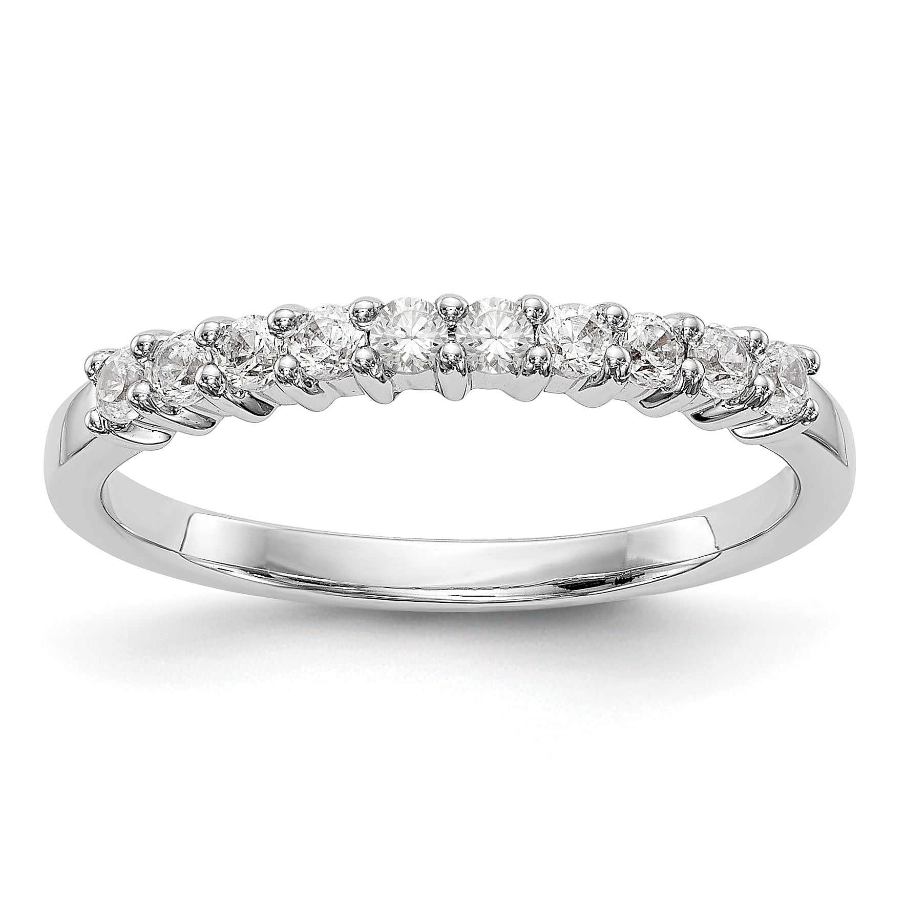 14k White Gold 1 carat Lab Grown Diamond VS/SI+ G+ Ten Stone Complete Fashion band Main image