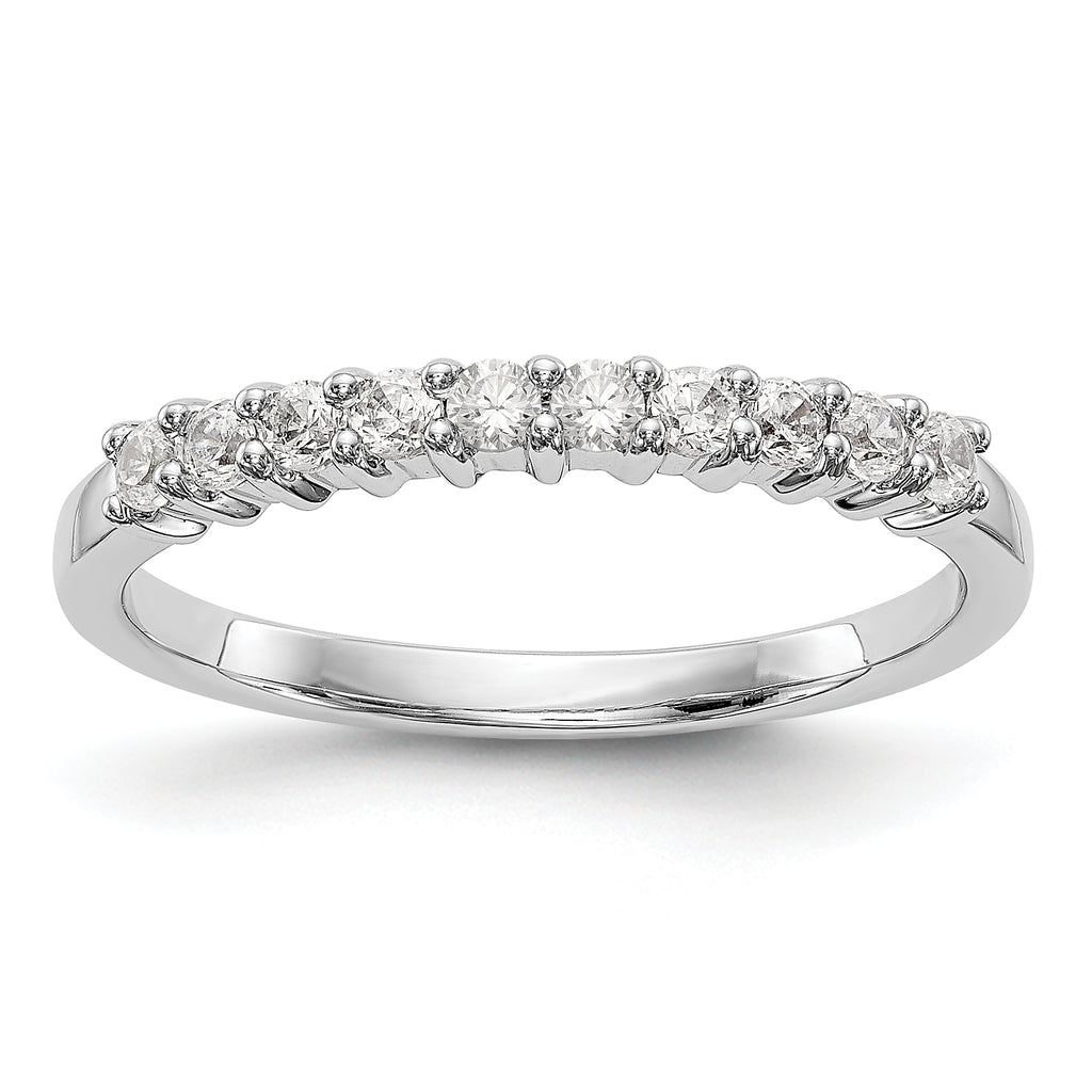 14k White Gold 1 carat Lab Grown Diamond VS/SI+ G+ Ten Stone Complete Fashion band