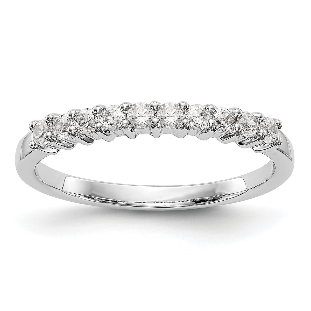 14k White Gold 1 carat Lab Grown Diamond VS/SI+ G+ Ten Stone Complete Fashion band